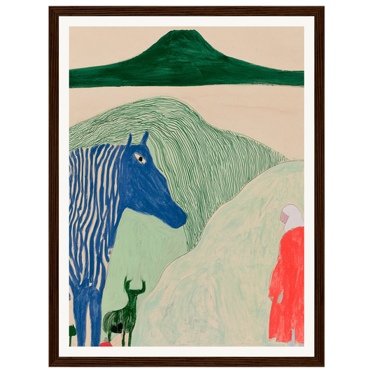 Blue Horse Dream — s0_framed_dark_wood