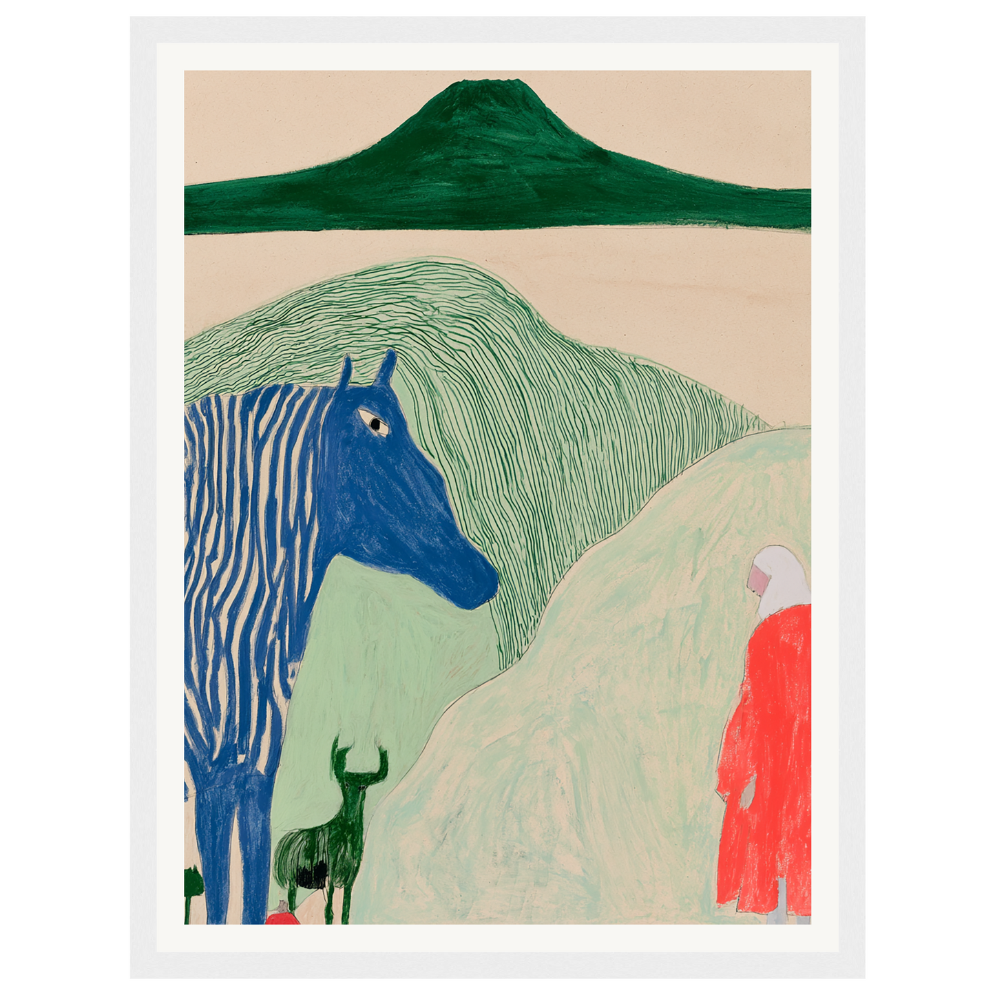 Blue Horse Dream — s0_framed_white