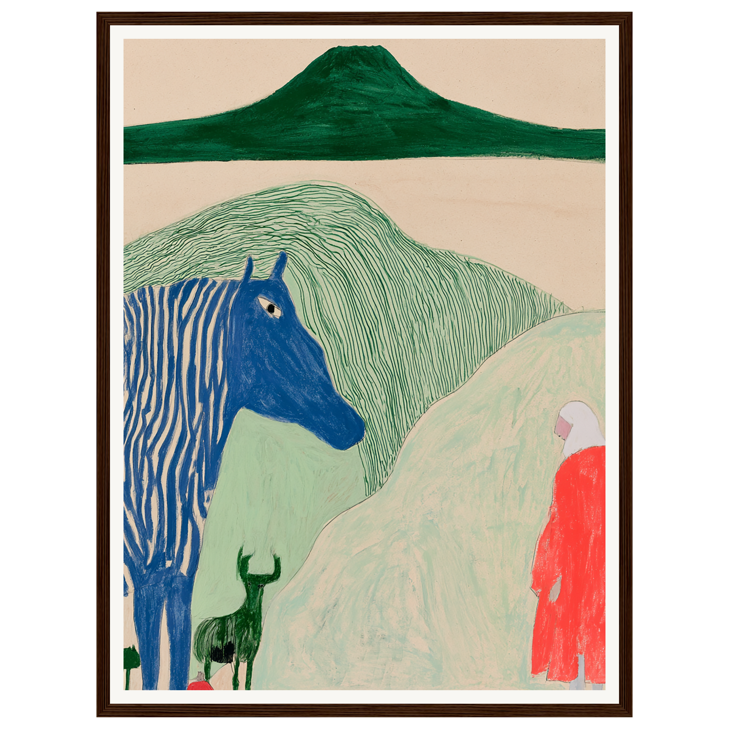 Blue Horse Dream — s1_framed_dark_wood