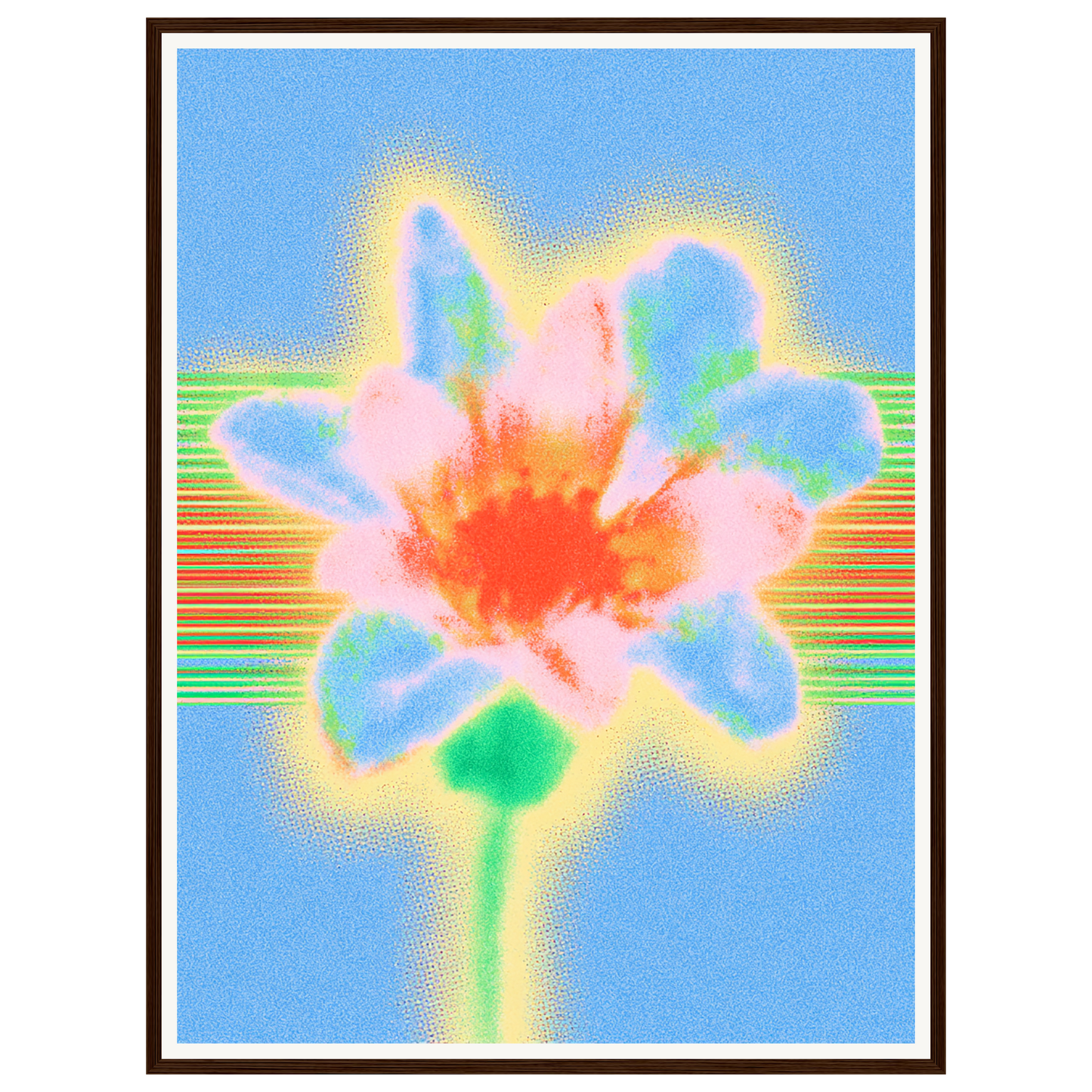 Electric Bloom — s2_framed_dark_wood