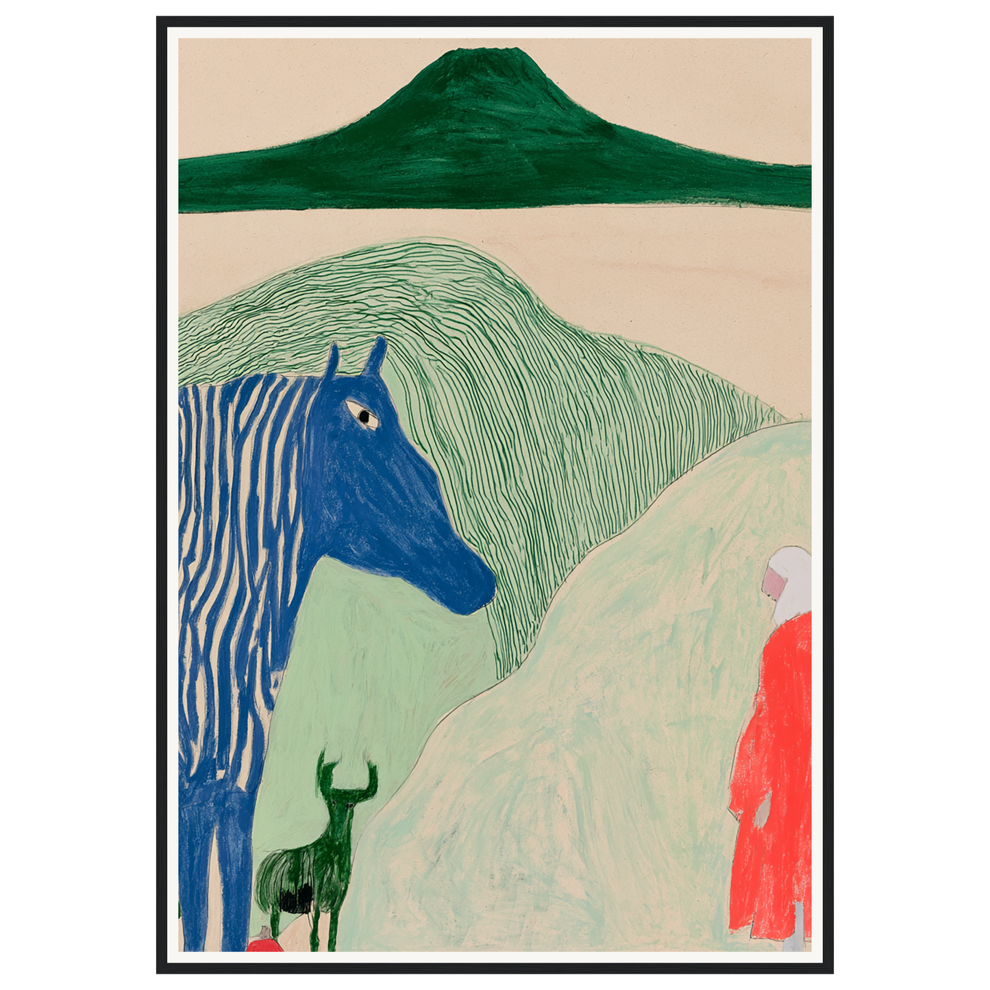 Blue Horse Dream — s3_framed_black