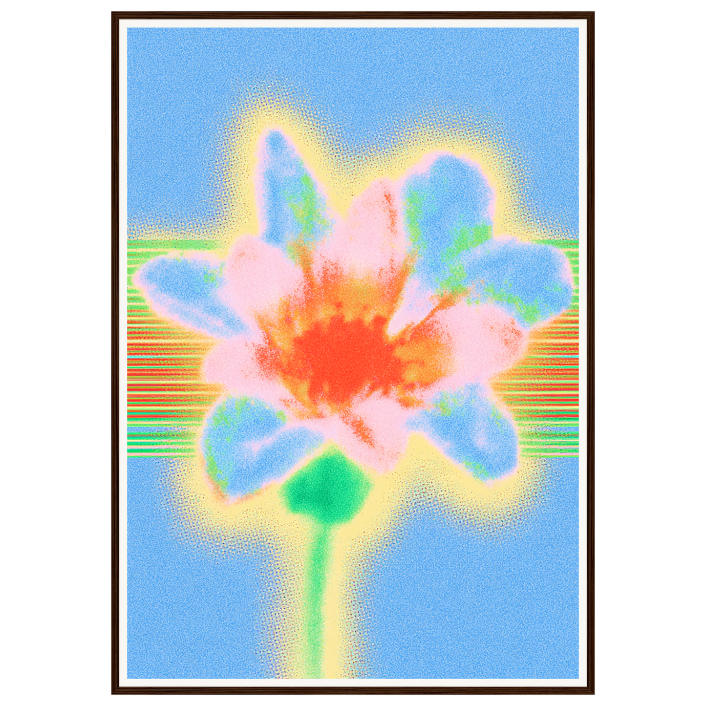Electric Bloom — s3_framed_dark_wood
