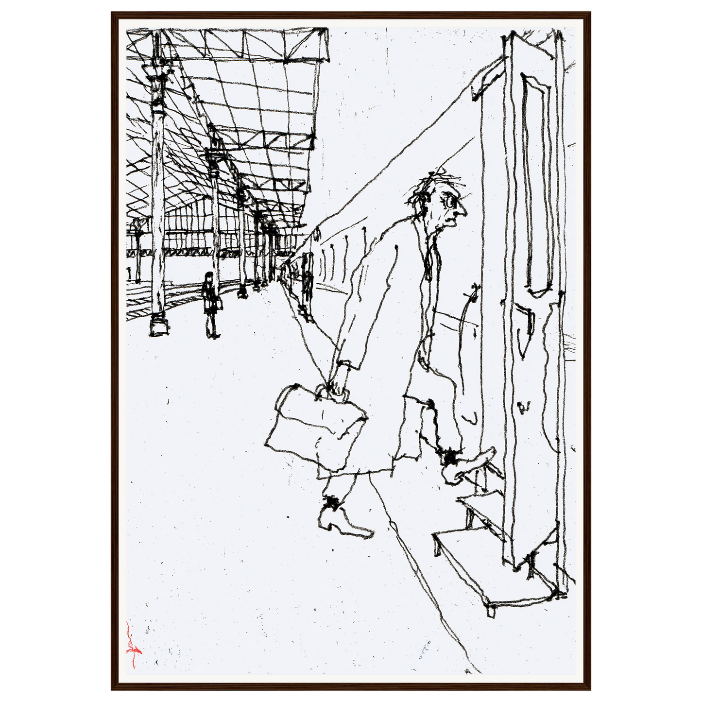 Morning Rush — s3_framed_dark_wood