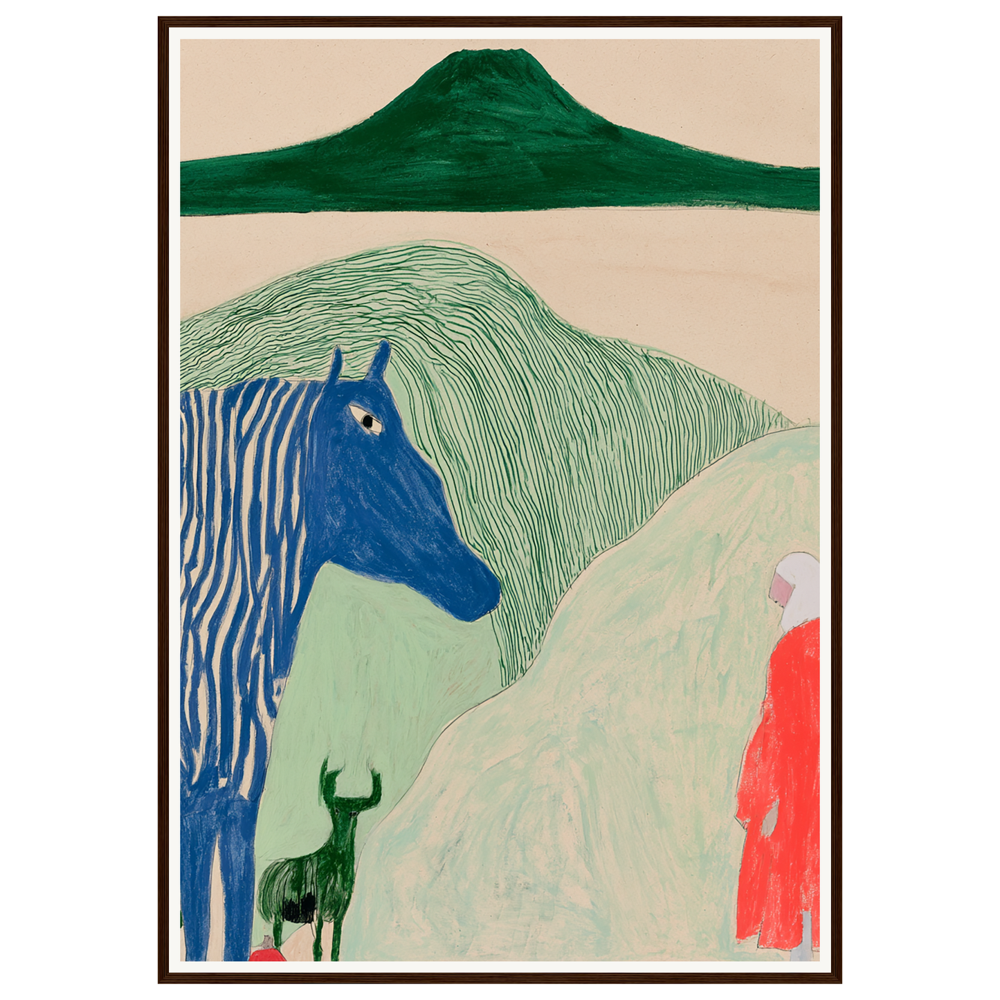 Blue Horse Dream — s3_framed_dark_wood