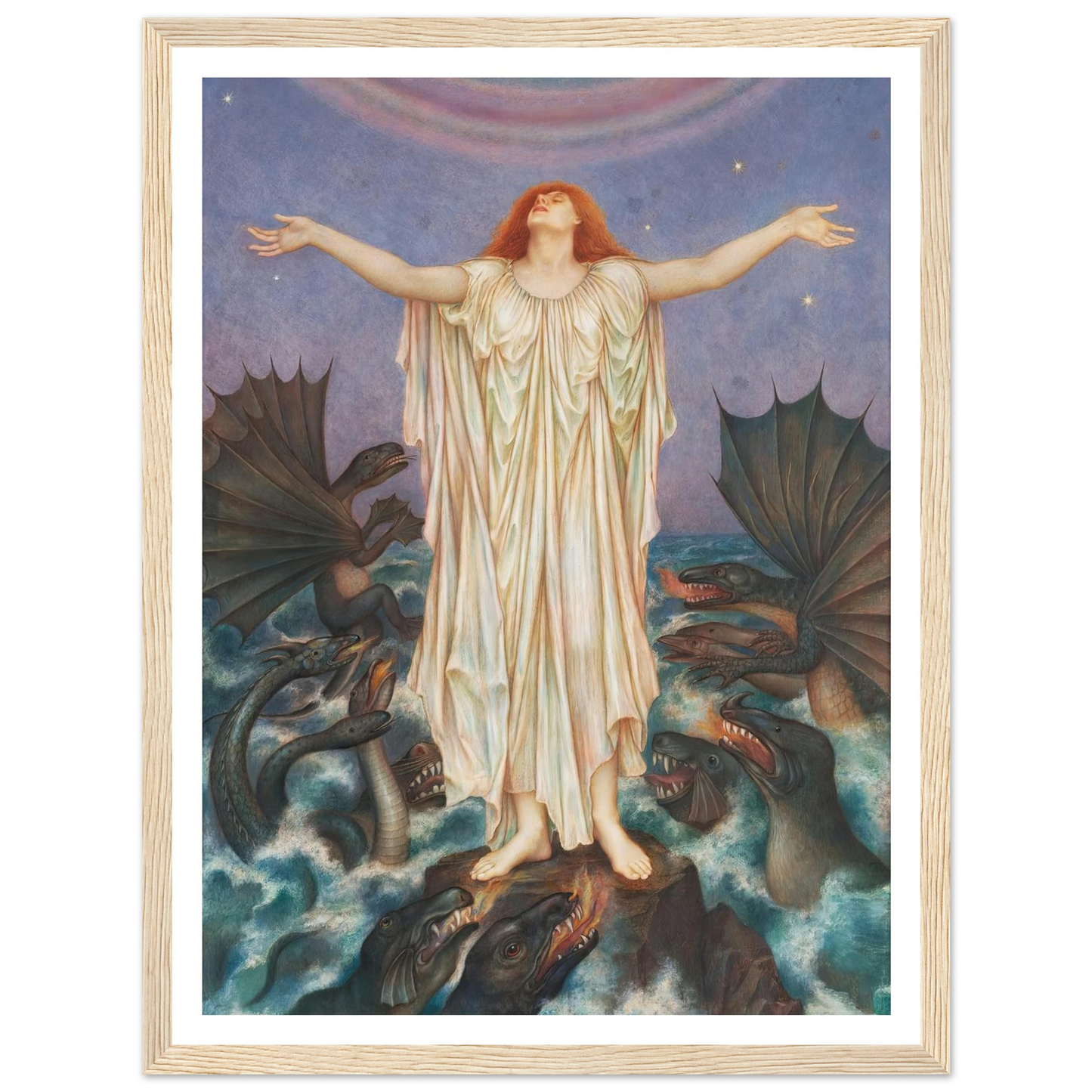 S.O.S. (ca 1914 - 1916) Art Print | Evelyn de Morgan - Framed Poster - 30x40 cm / 12x16″ - Black frame
