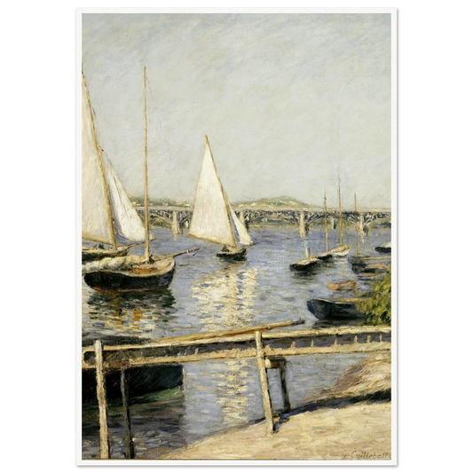 Sailing Boats at Argenteuil (circa 1888) Art Print | Gustave Caillebotte - Framed Poster - 30x40 cm / 12x16″ - Black frame