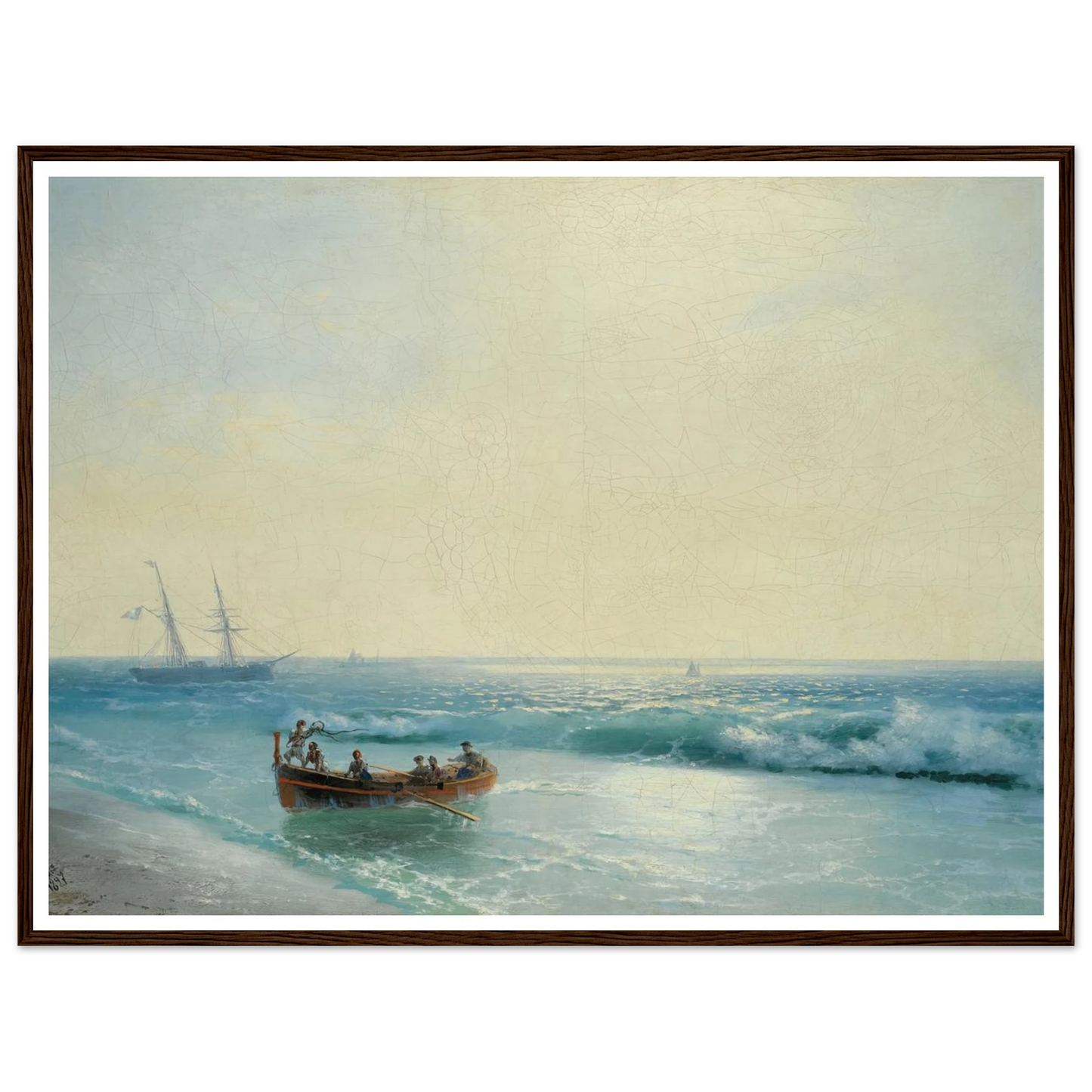 Sailors Coming Ashore (1897) Art Print | Ivan Konstantinovich Aivazovsky - Framed Poster - 30x40 cm / 12x16″ - Black frame