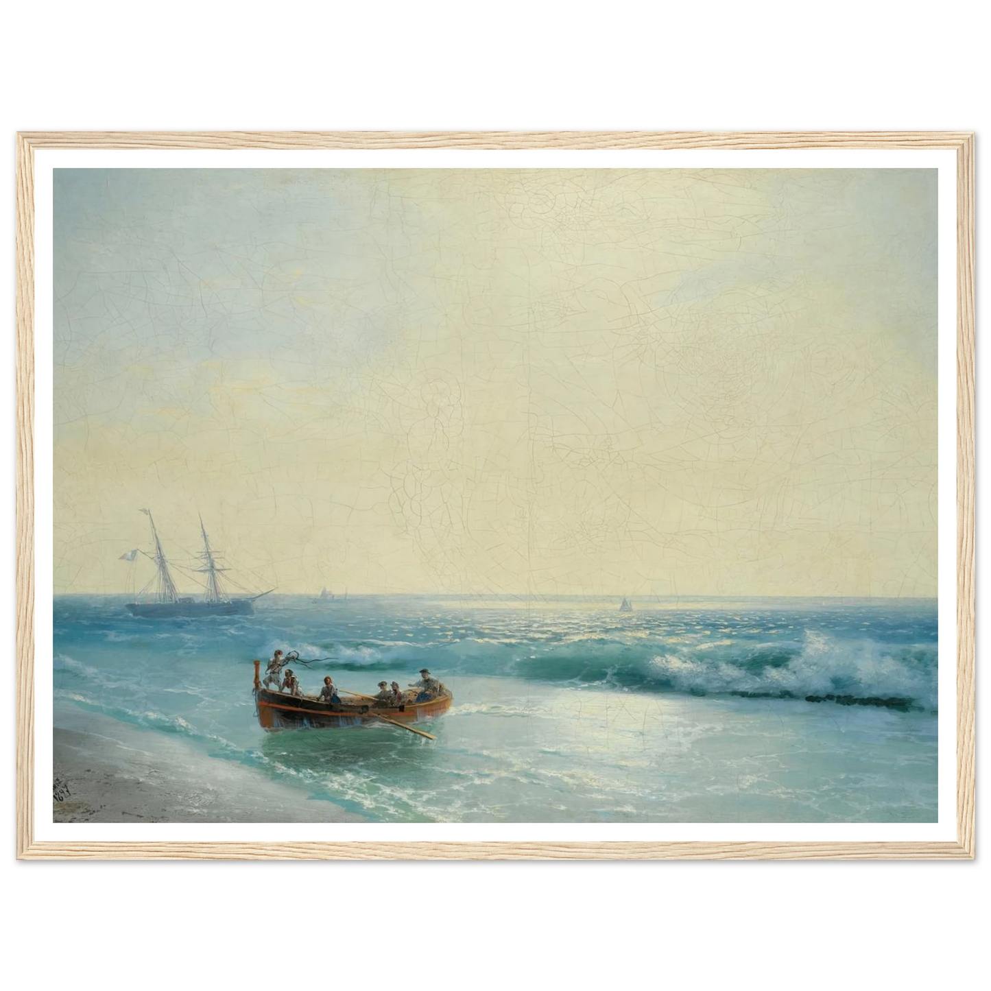 Sailors Coming Ashore (1897) Art Print | Ivan Konstantinovich Aivazovsky - Framed Poster - 30x40 cm / 12x16″ - Black frame