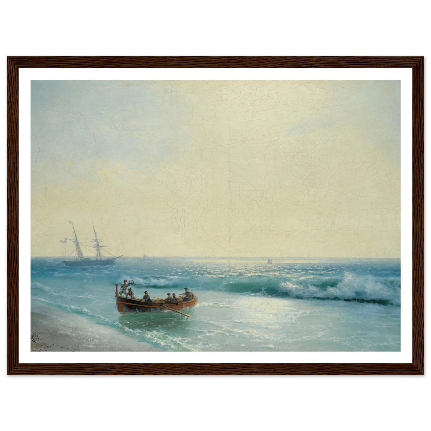 Sailors Coming Ashore (1897) Art Print | Ivan Konstantinovich Aivazovsky - Framed Poster - 30x40 cm / 12x16″ - Black frame
