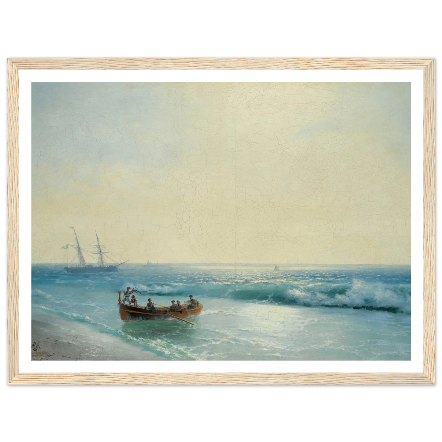 Sailors Coming Ashore (1897) Art Print | Ivan Konstantinovich Aivazovsky - Framed Poster - 30x40 cm / 12x16″ - Black frame