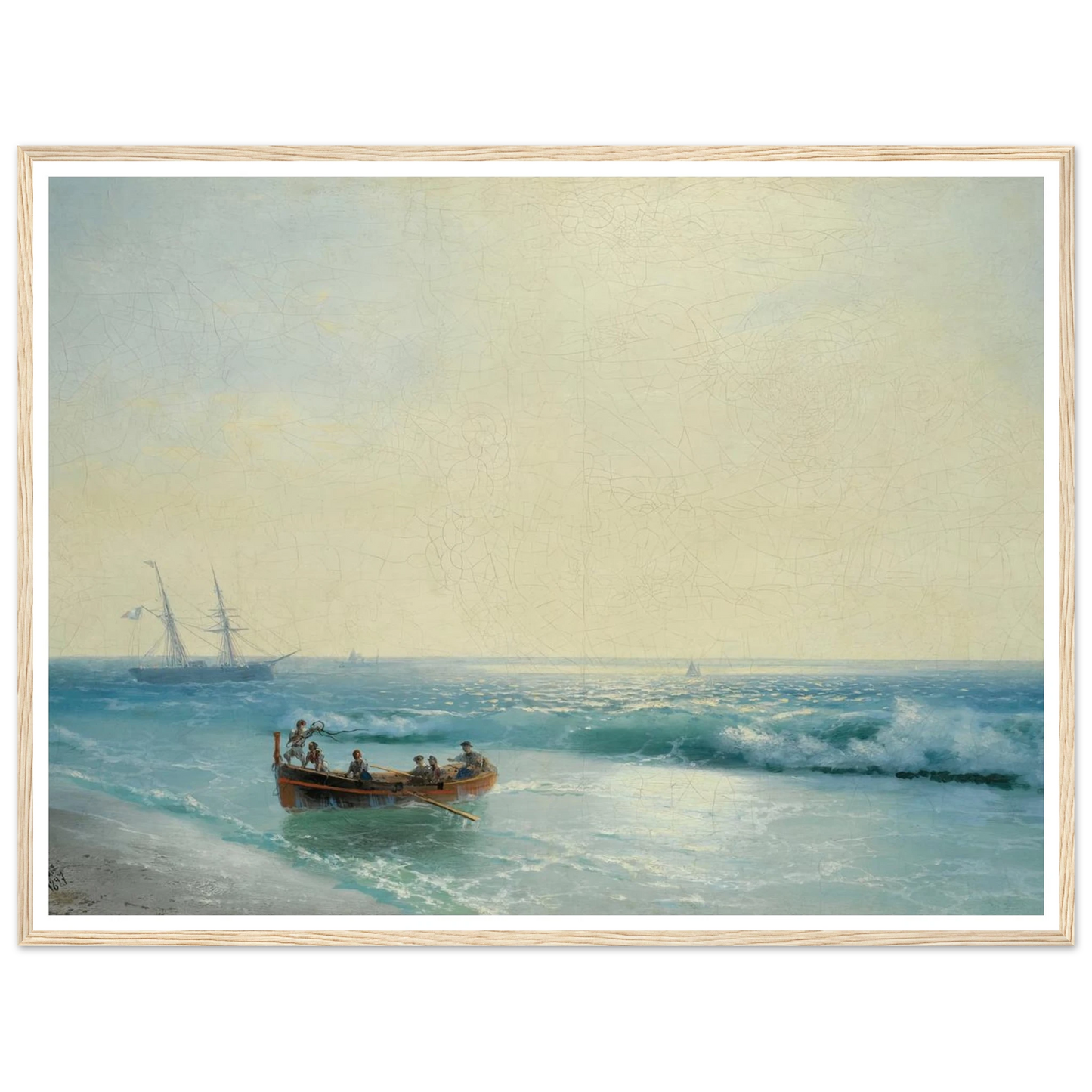 Sailors Coming Ashore (1897) Art Print | Ivan Konstantinovich Aivazovsky - Framed Poster - 30x40 cm / 12x16″ - Black frame