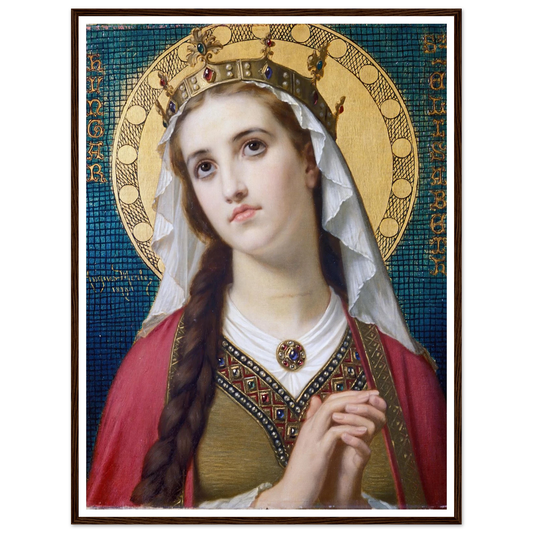 Saint Elizabeth Of Hungary (1879) Art Print | Hugues Merle - Framed Poster - 30x40 cm / 12x16″ - Black frame