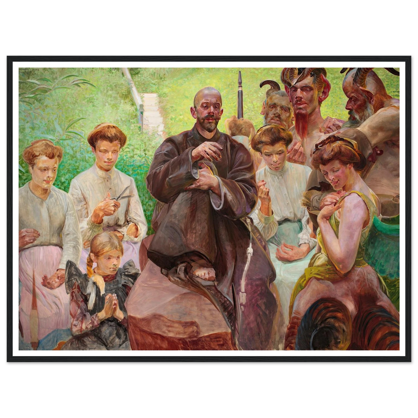 Saint Francis (1908) Art Print | Jacek Malczewski - Framed Poster - 30x40 cm / 12x16″ - Black frame