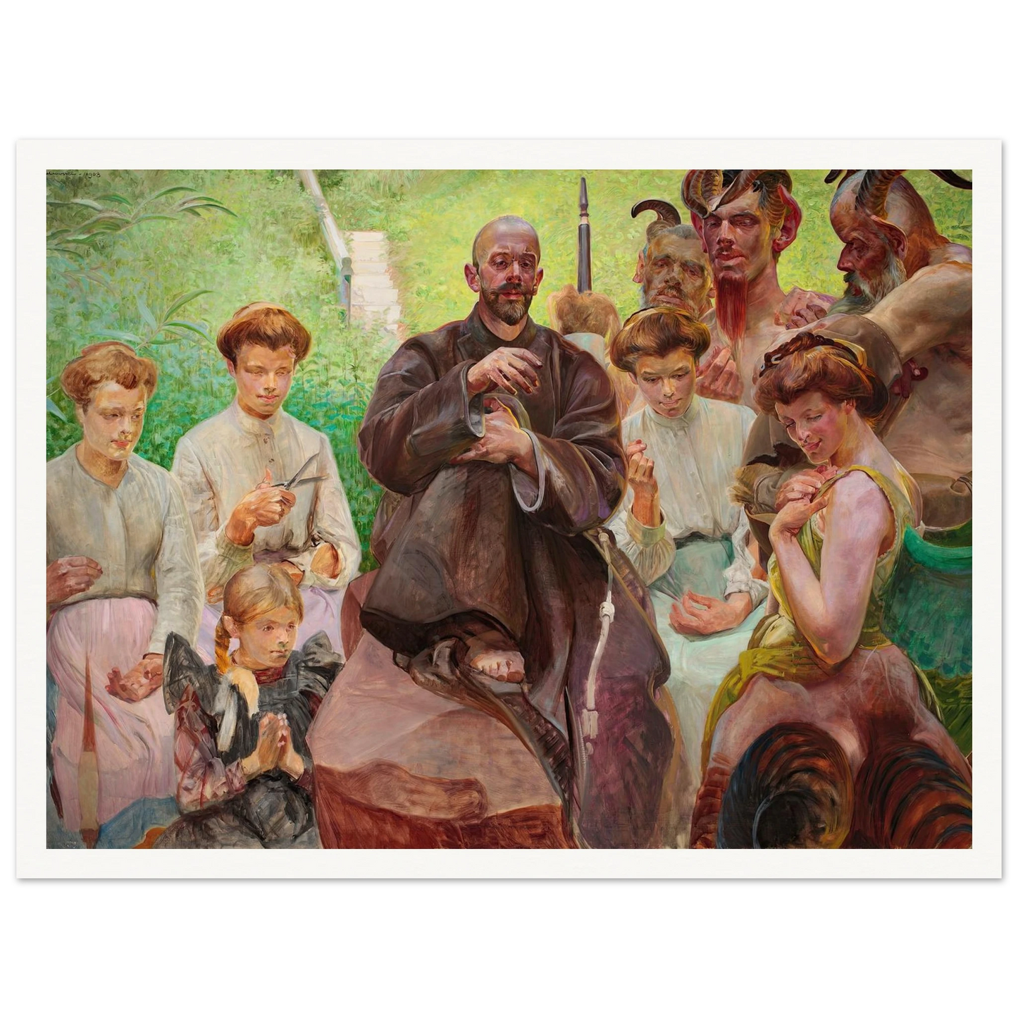 Saint Francis (1908) Art Print | Jacek Malczewski - Framed Poster - 30x40 cm / 12x16″ - Black frame