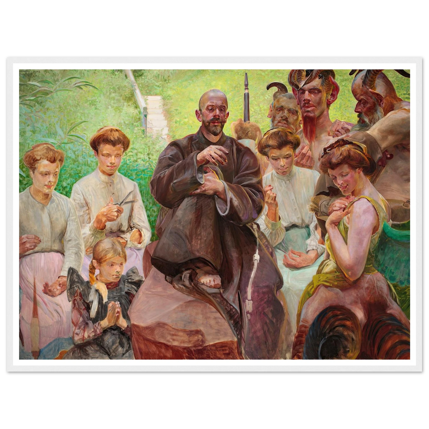 Saint Francis (1908) Art Print | Jacek Malczewski - Framed Poster - 30x40 cm / 12x16″ - Black frame