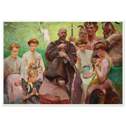 Saint Francis (1908) Art Print | Jacek Malczewski - Framed Poster - 30x40 cm / 12x16″ - Black frame