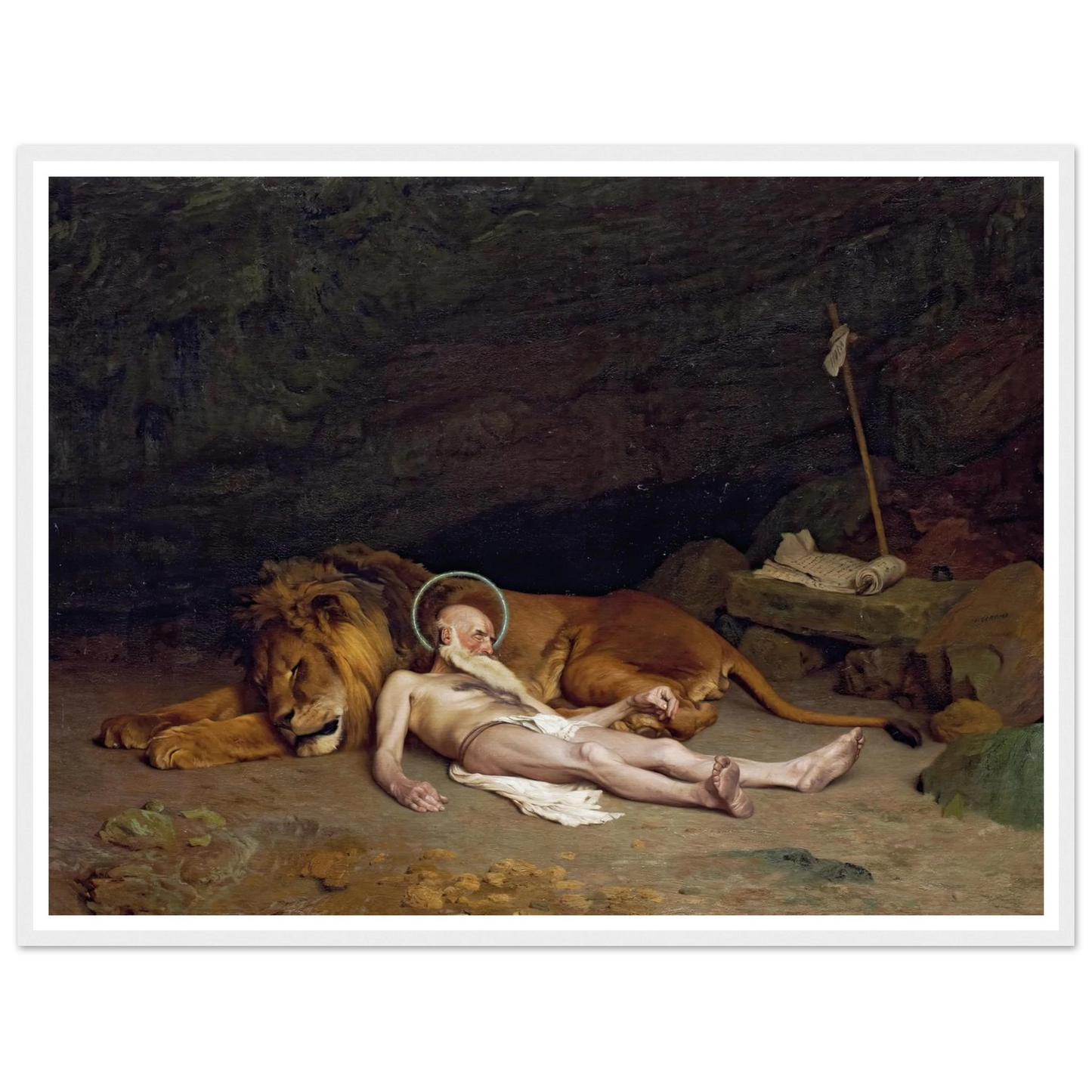 Saint Jerome (1874) Art Print | Jean Leon Gerome - Framed Poster - 30x40 cm / 12x16″ - Black frame