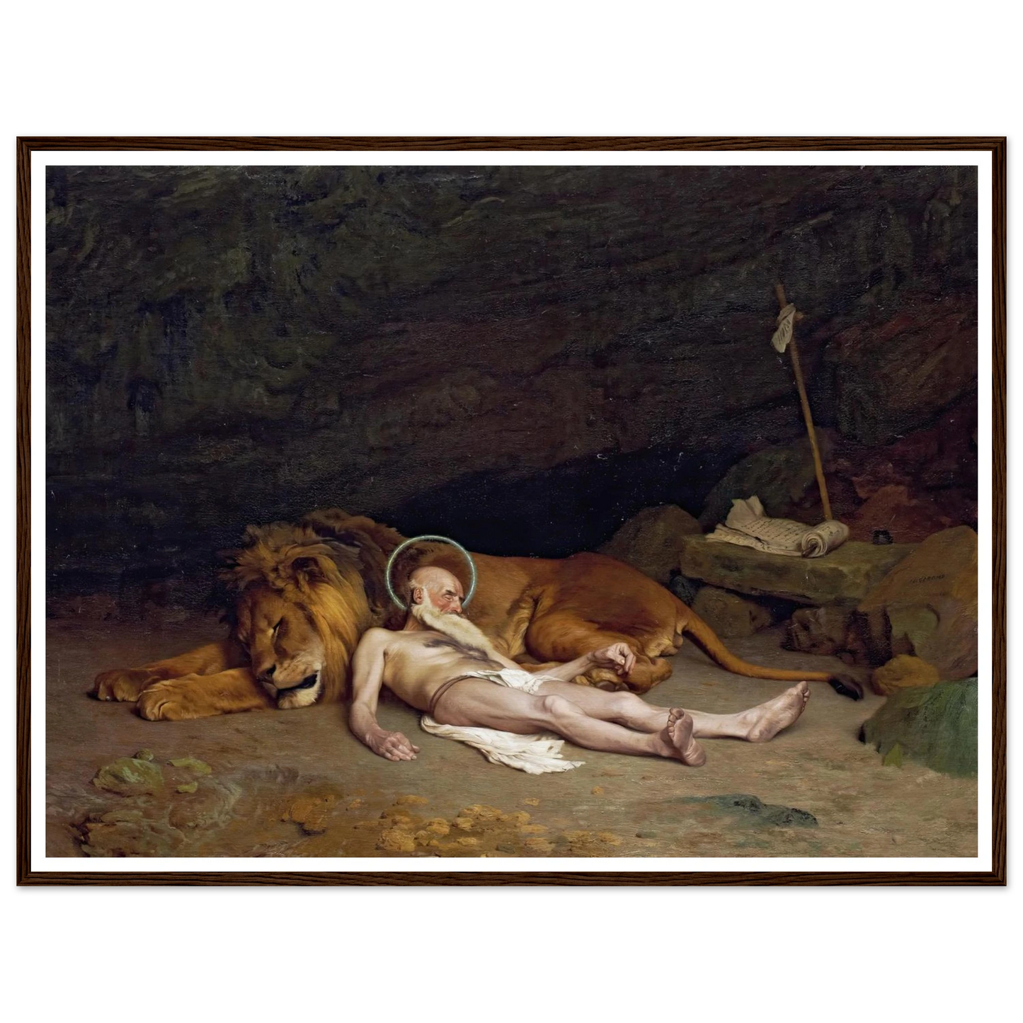 Saint Jerome (1874) Art Print | Jean Leon Gerome - Framed Poster - 30x40 cm / 12x16″ - Black frame