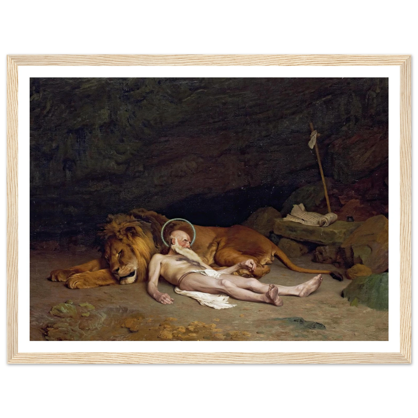 Saint Jerome (1874) Art Print | Jean Leon Gerome - Framed Poster - 30x40 cm / 12x16″ - Black frame