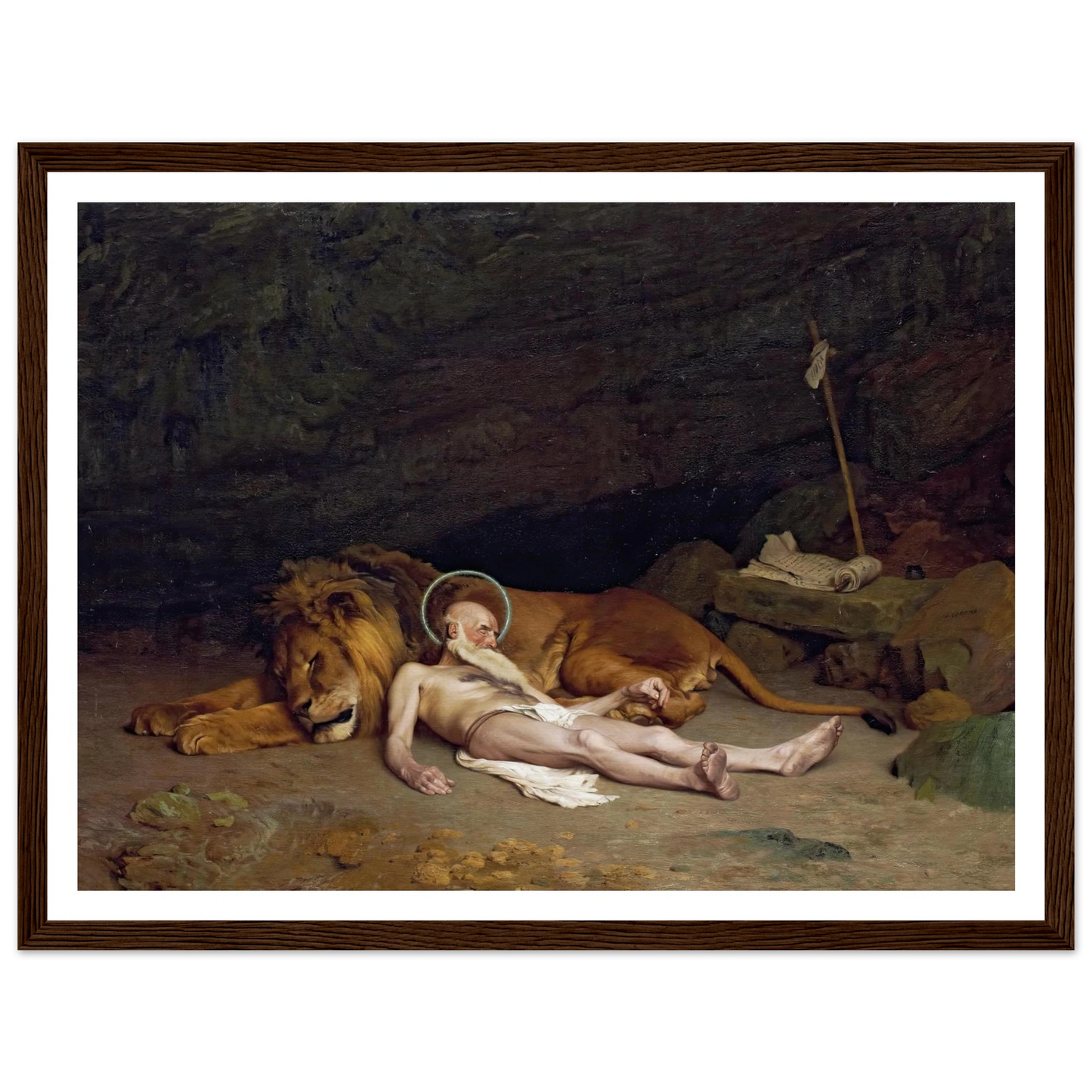Saint Jerome (1874) Art Print | Jean Leon Gerome - Framed Poster - 30x40 cm / 12x16″ - Black frame