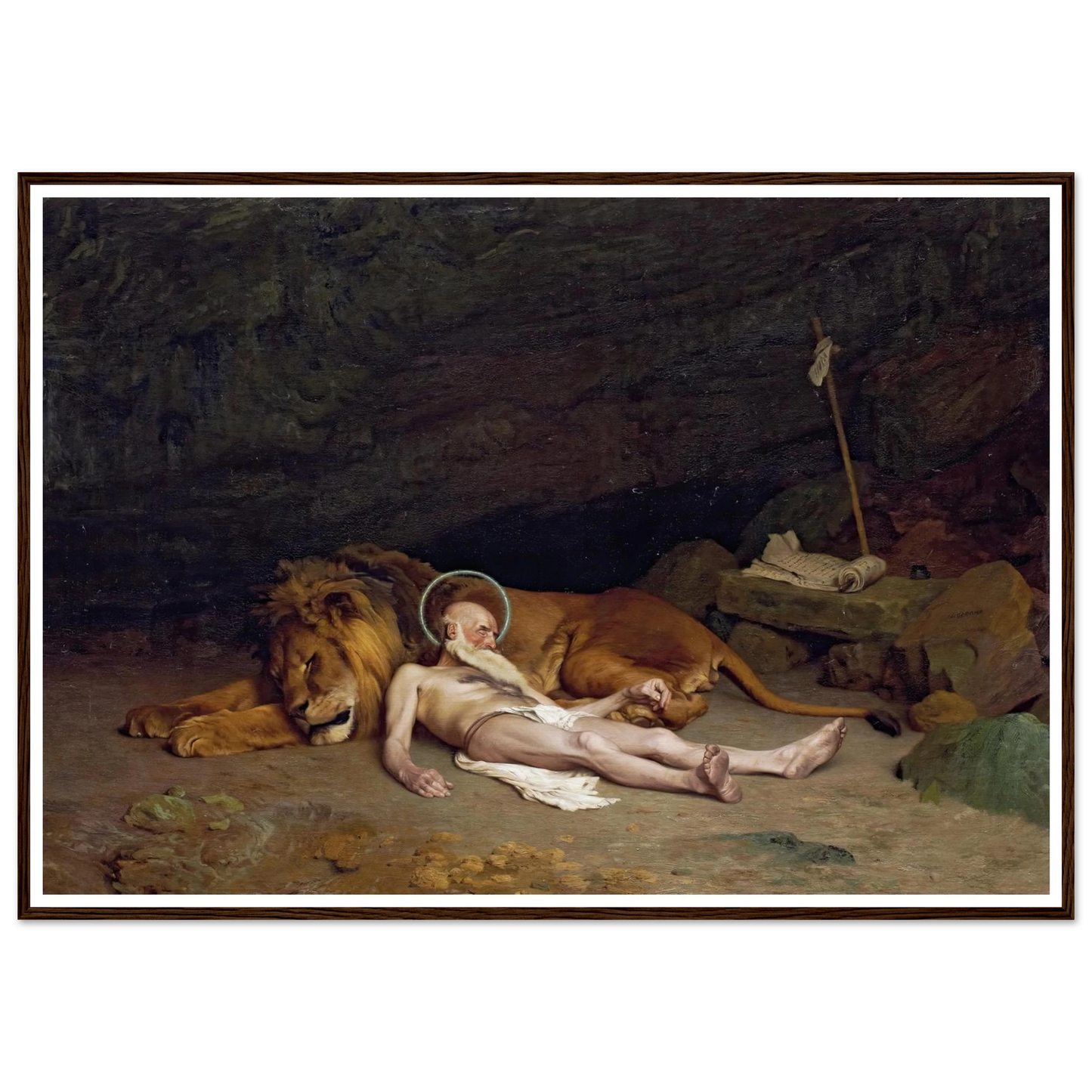 Saint Jerome (1874) Art Print | Jean Leon Gerome - Framed Poster - 30x40 cm / 12x16″ - Black frame