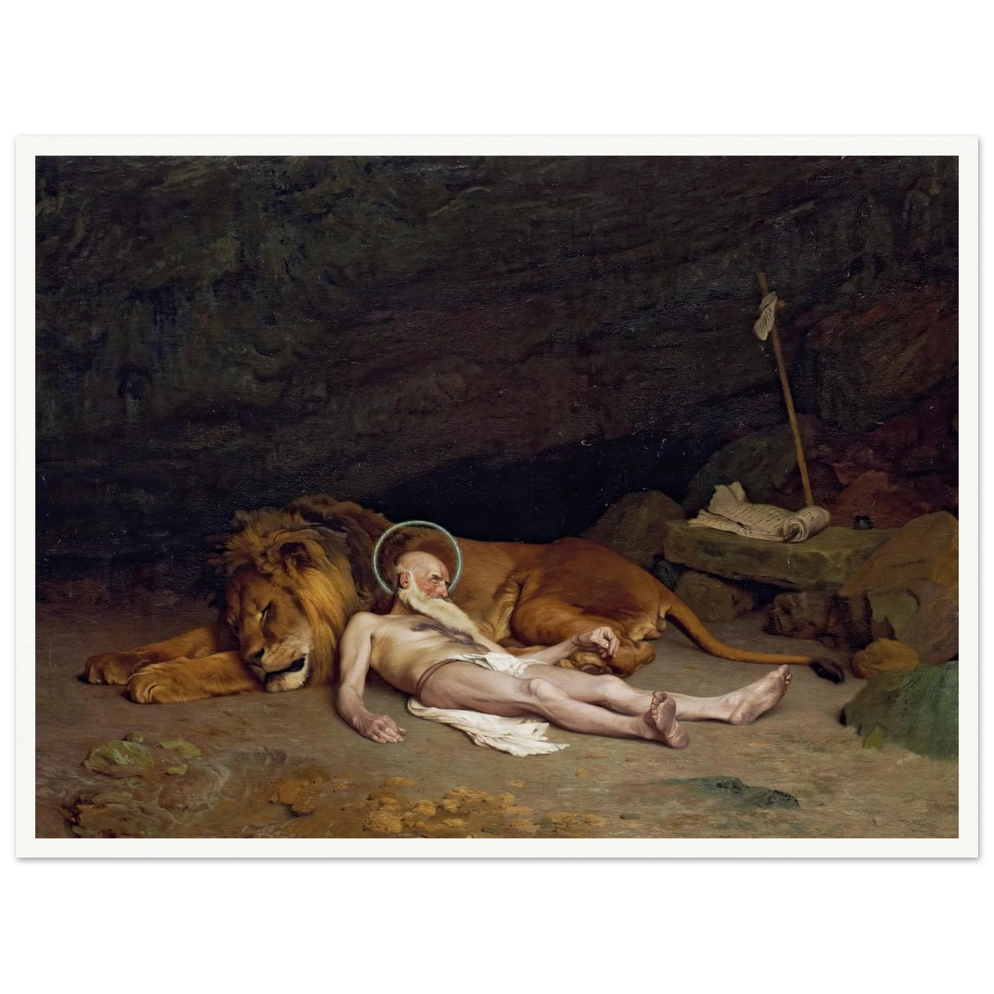 Saint Jerome (1874) Art Print | Jean Leon Gerome - Framed Poster - 30x40 cm / 12x16″ - Black frame