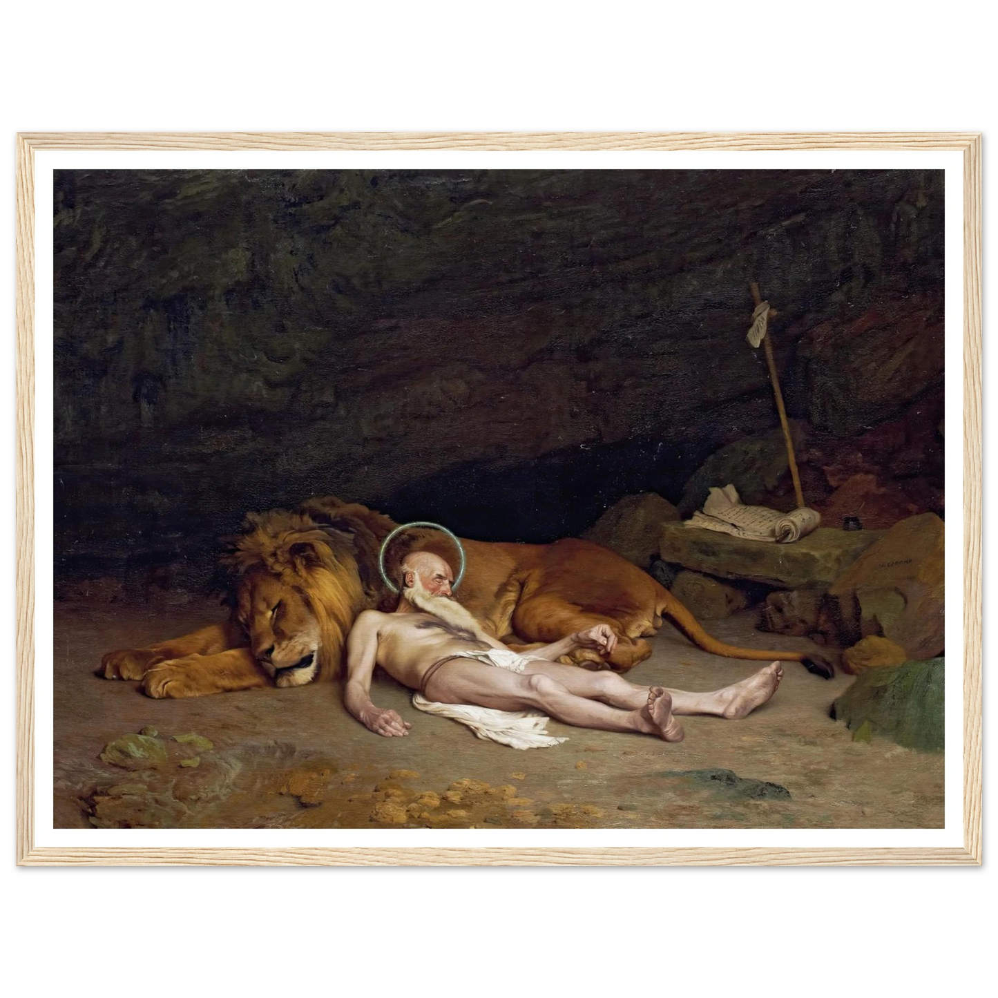 Saint Jerome (1874) Art Print | Jean Leon Gerome - Framed Poster - 30x40 cm / 12x16″ - Black frame
