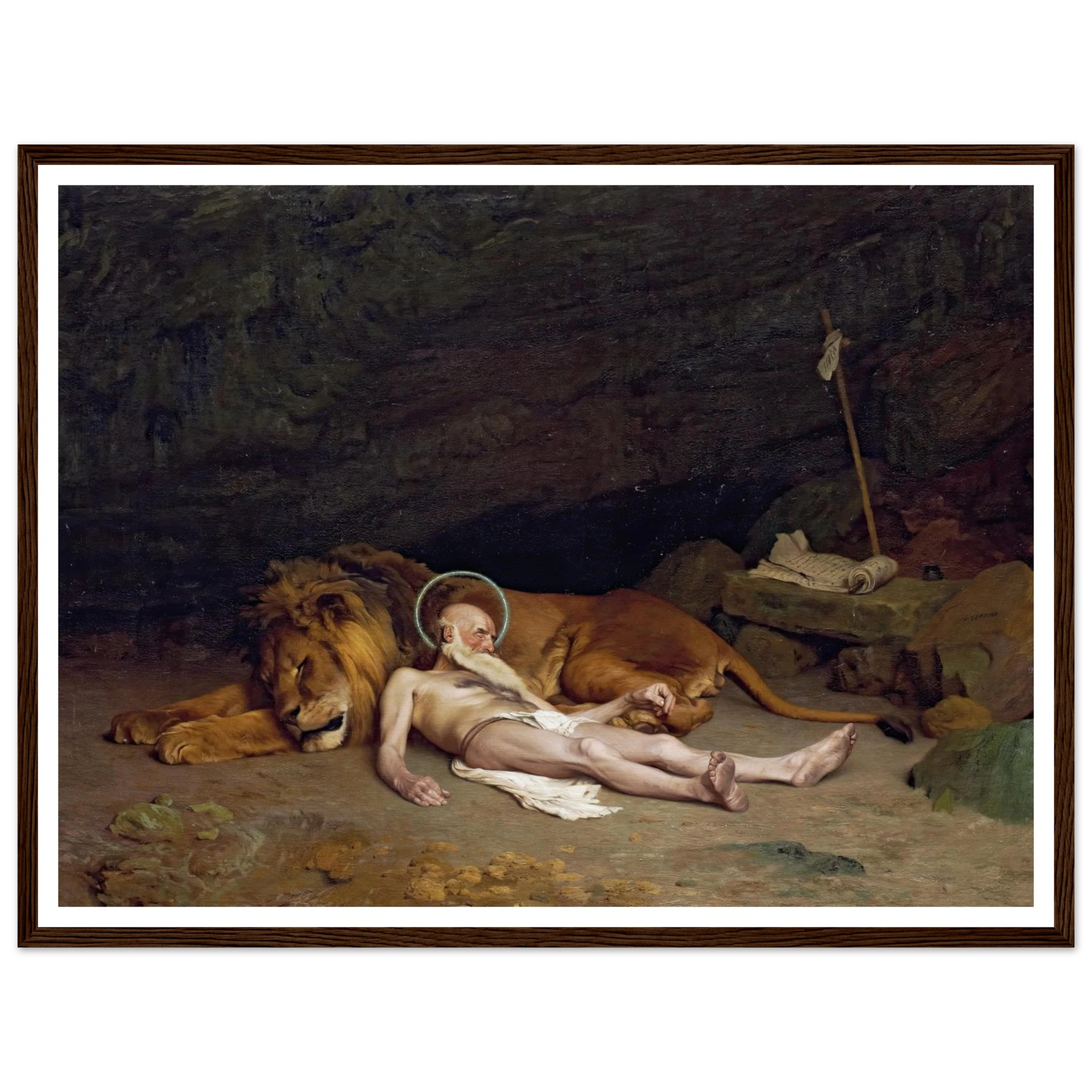 Saint Jerome (1874) Art Print | Jean Leon Gerome - Framed Poster - 30x40 cm / 12x16″ - Black frame