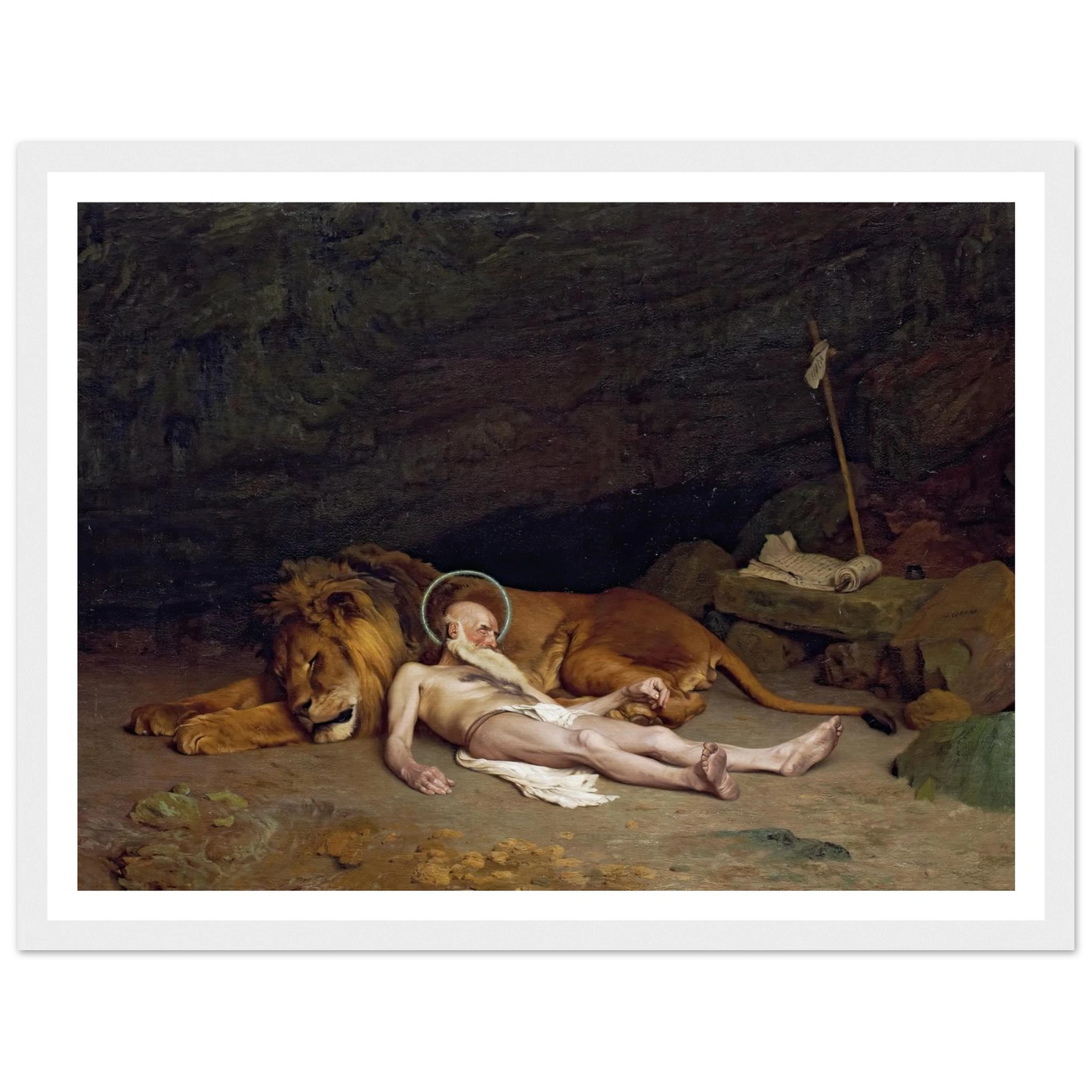 Saint Jerome (1874) Art Print | Jean Leon Gerome - Framed Poster - 30x40 cm / 12x16″ - Black frame