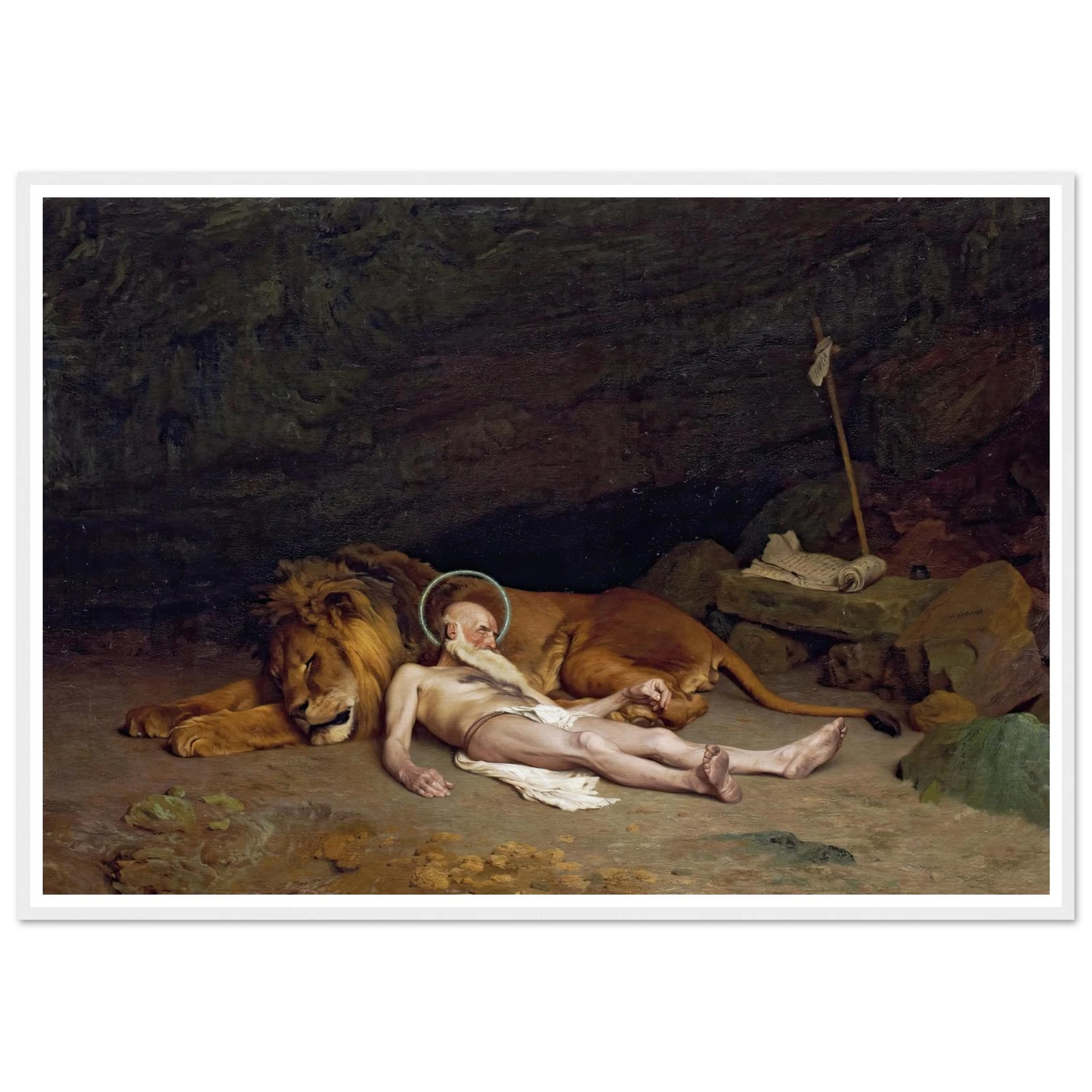 Saint Jerome (1874) Art Print | Jean Leon Gerome - Framed Poster - 30x40 cm / 12x16″ - Black frame