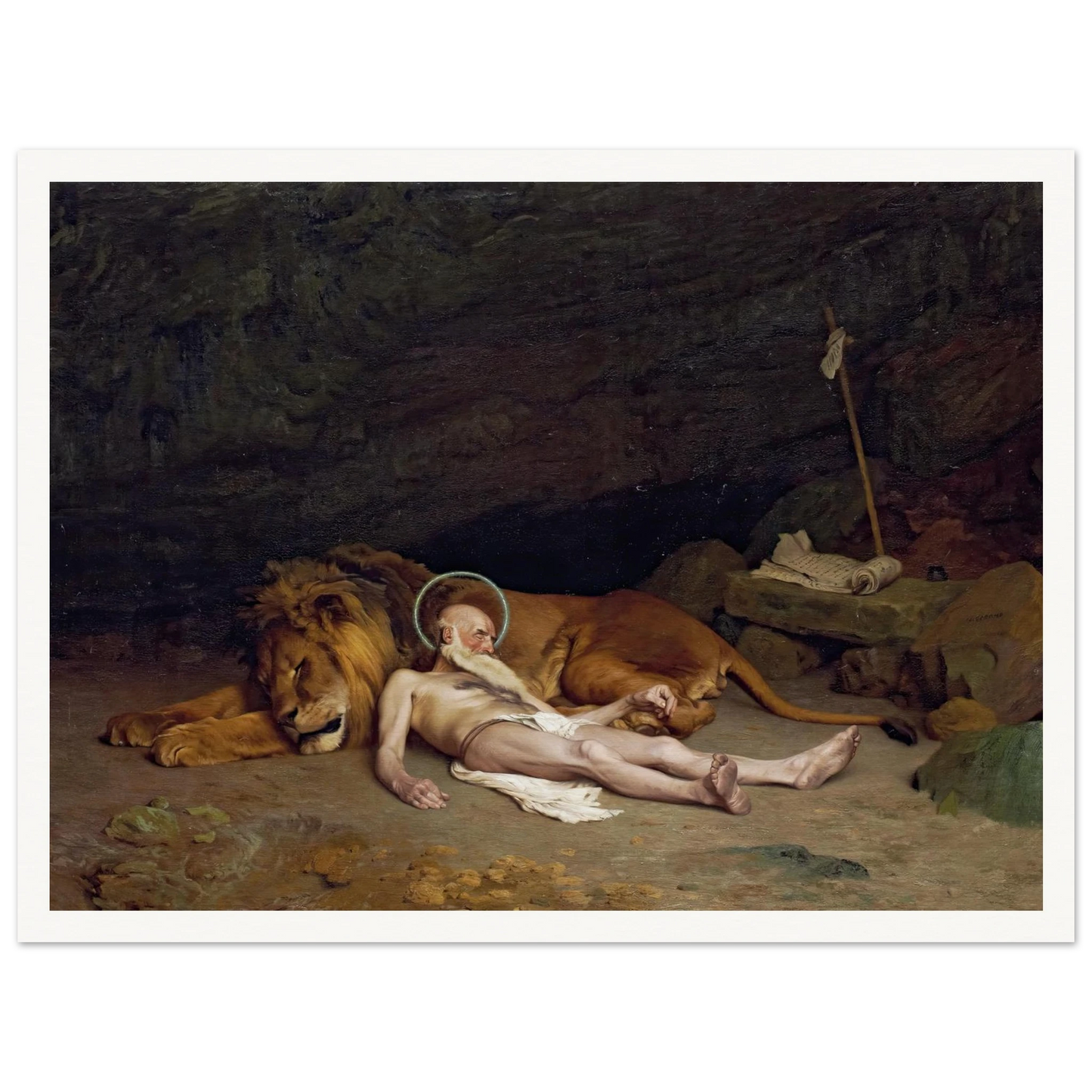 Saint Jerome (1874) Art Print | Jean Leon Gerome - Framed Poster - 30x40 cm / 12x16″ - Black frame