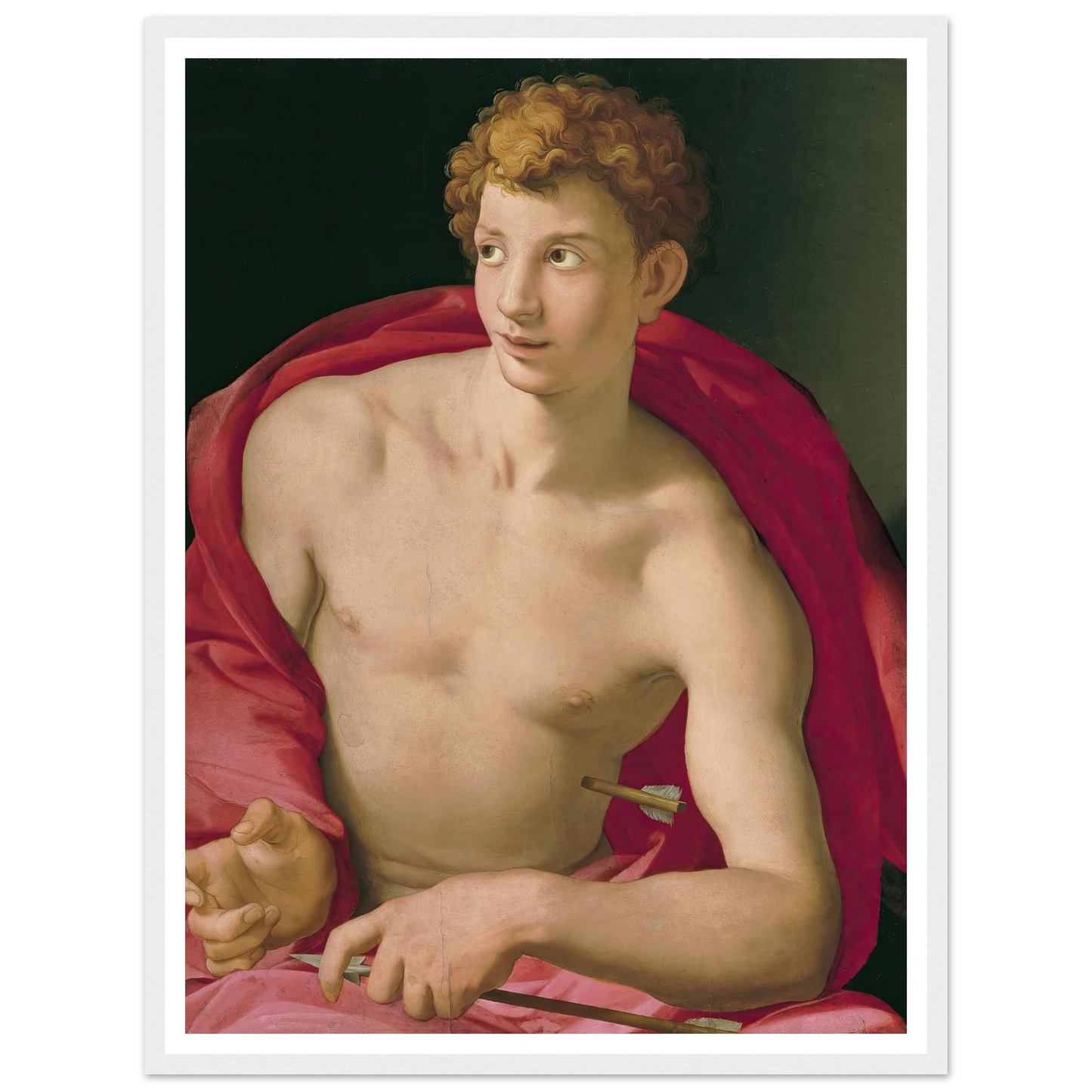 Saint Sebastian (circa 1533) Art Print | Agnolo Bronzino - Framed Poster - 30x40 cm / 12x16″ - Black frame