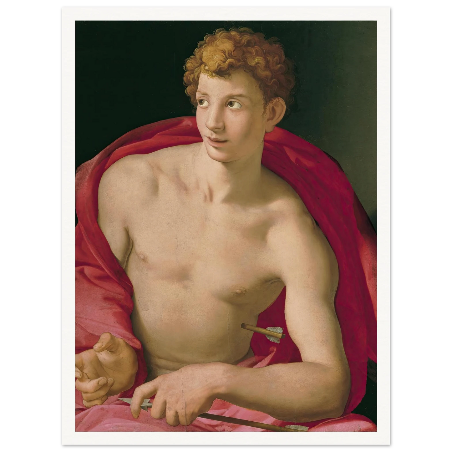 Saint Sebastian (circa 1533) Art Print | Agnolo Bronzino - Framed Poster - 30x40 cm / 12x16″ - Black frame