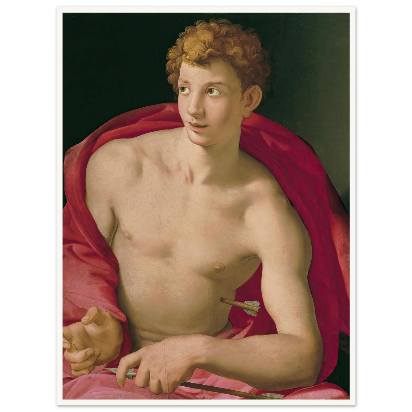 Saint Sebastian (circa 1533) Art Print | Agnolo Bronzino - Framed Poster - 30x40 cm / 12x16″ - Black frame