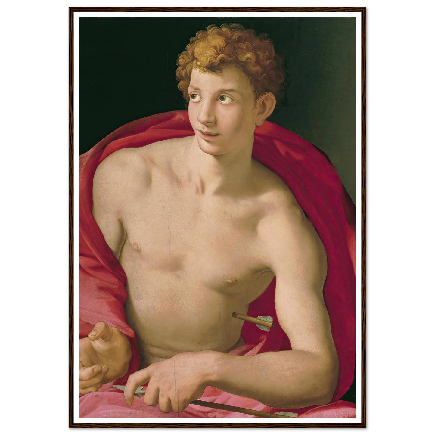 Saint Sebastian (circa 1533) Art Print | Agnolo Bronzino - Framed Poster - 30x40 cm / 12x16″ - Black frame