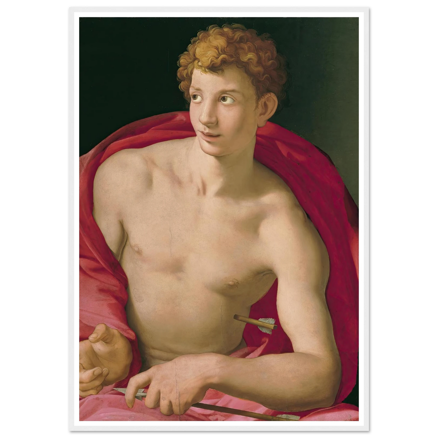 Saint Sebastian (circa 1533) Art Print | Agnolo Bronzino - Framed Poster - 30x40 cm / 12x16″ - Black frame