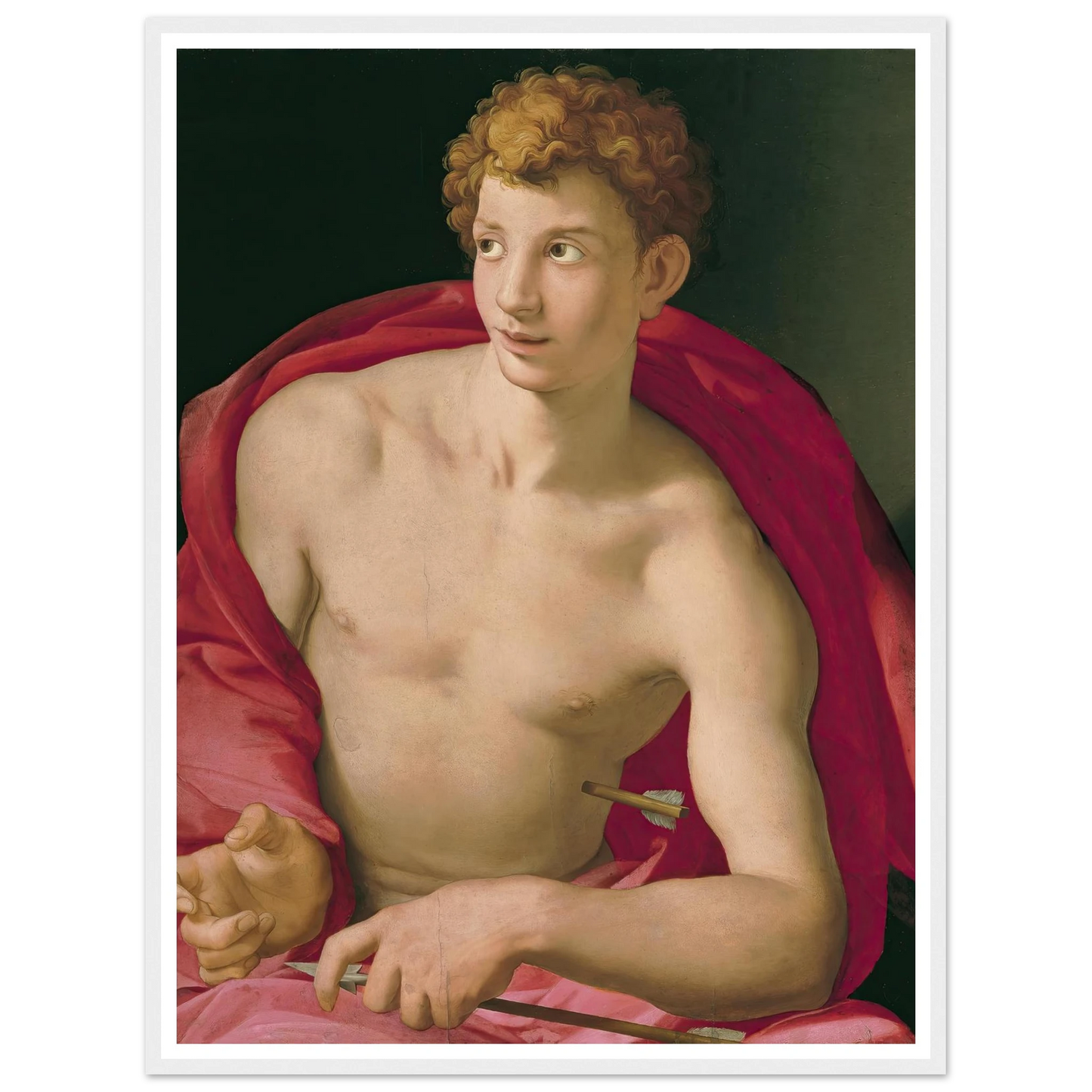 Saint Sebastian (circa 1533) Art Print | Agnolo Bronzino - Framed Poster - 30x40 cm / 12x16″ - Black frame