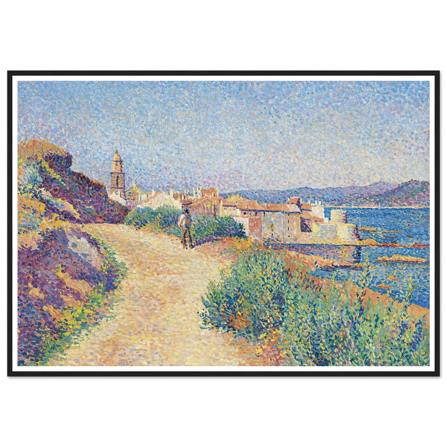 Saint-Tropez (1892) Art Print | Maximilien Luce - Framed Poster - 30x40 cm / 12x16″ - Black frame