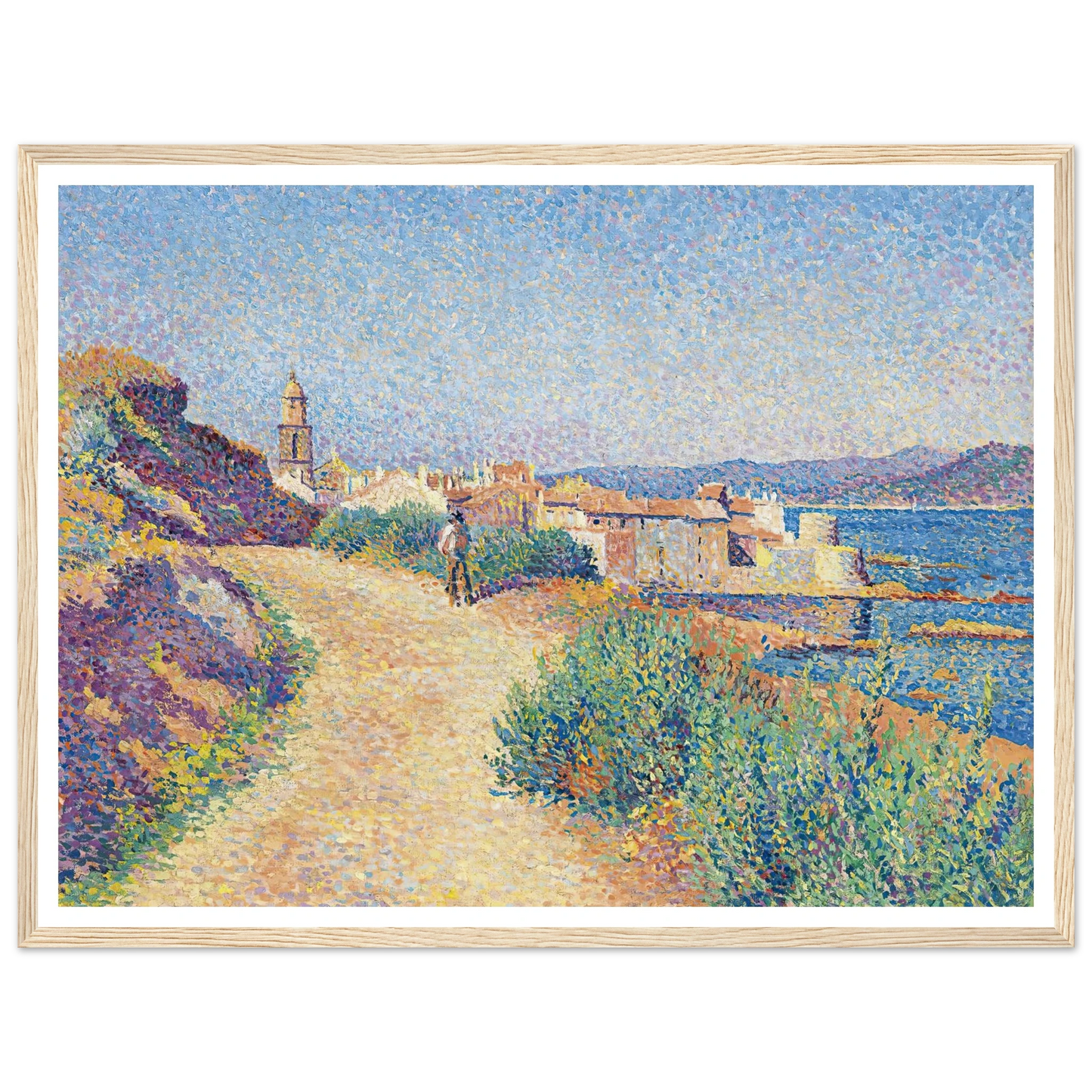 Saint-Tropez (1892) Art Print | Maximilien Luce - Framed Poster - 30x40 cm / 12x16″ - Black frame