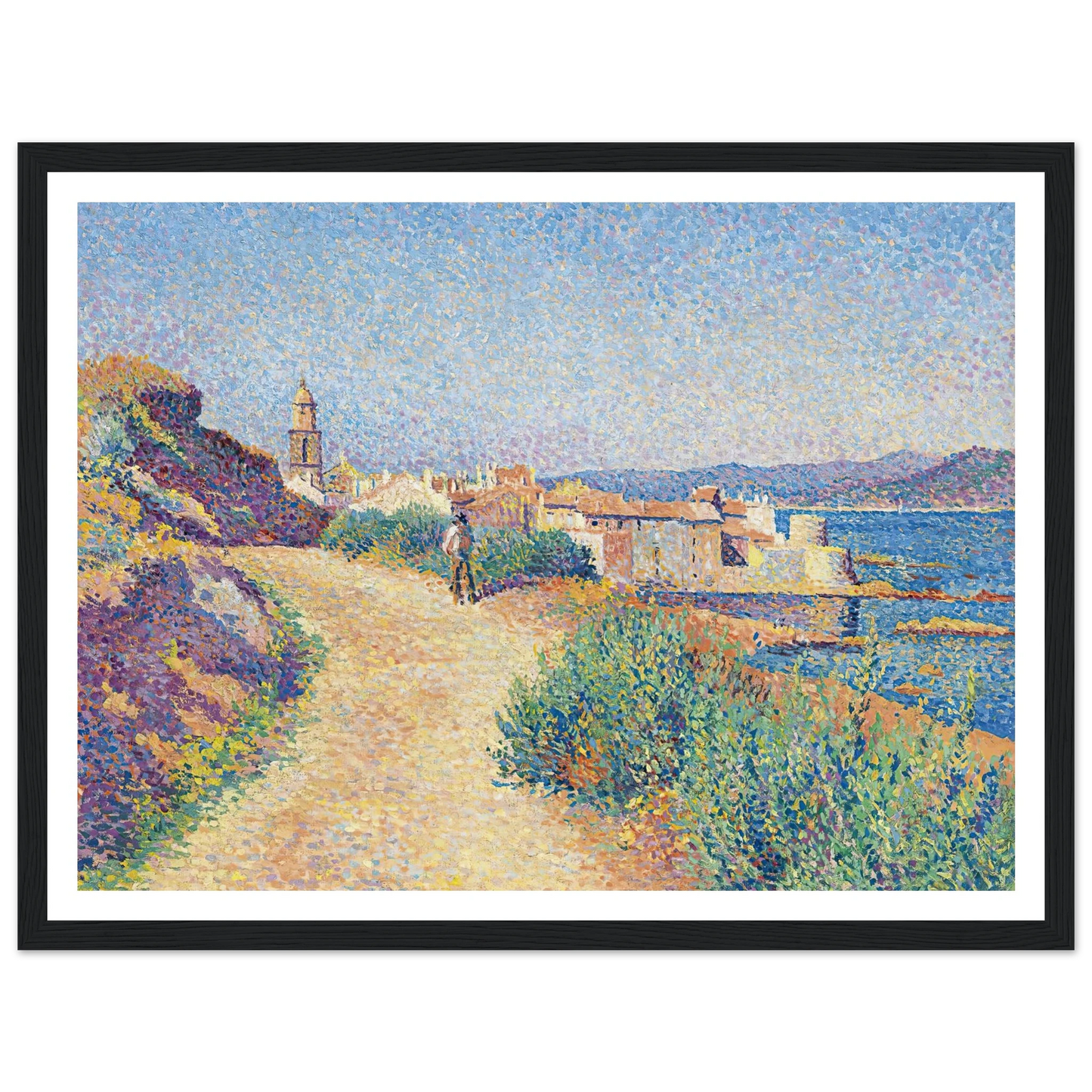 Saint-Tropez (1892) Art Print | Maximilien Luce - Framed Poster - 30x40 cm / 12x16″ - Black frame