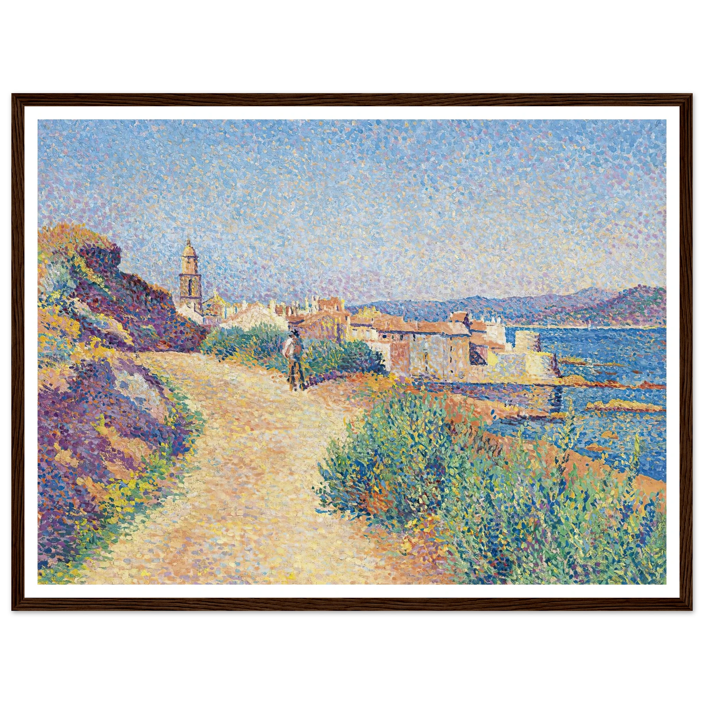 Saint-Tropez (1892) Art Print | Maximilien Luce - Framed Poster - 30x40 cm / 12x16″ - Black frame