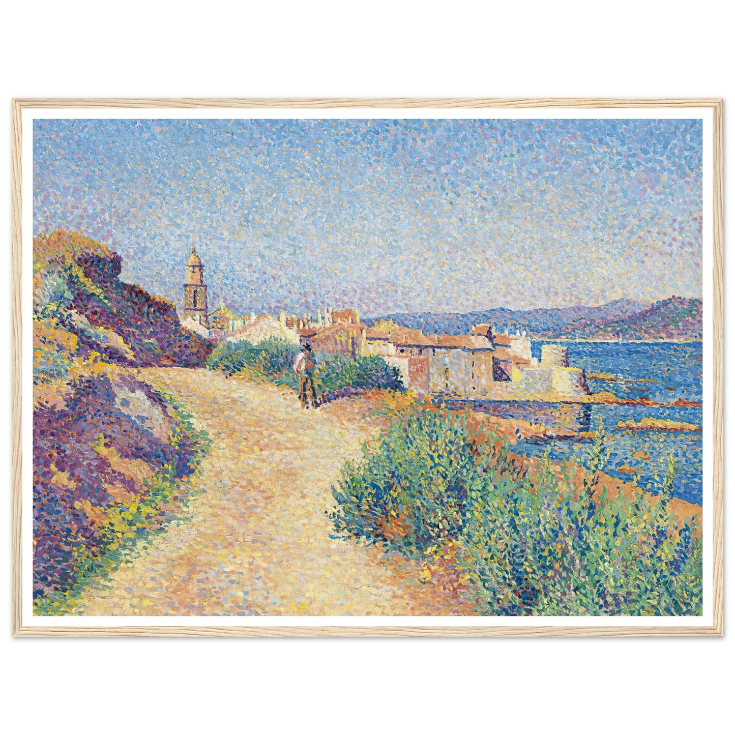 Saint-Tropez (1892) Art Print | Maximilien Luce - Framed Poster - 30x40 cm / 12x16″ - Black frame