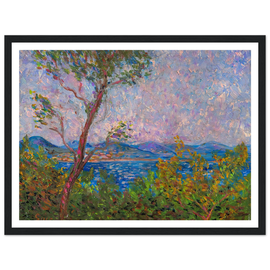 Saint-Tropez au bord de la mer Méditerranée (1893) Art Print | Maximilien Luce - Framed Poster - 30x40 cm / 12x16″ - Black frame
