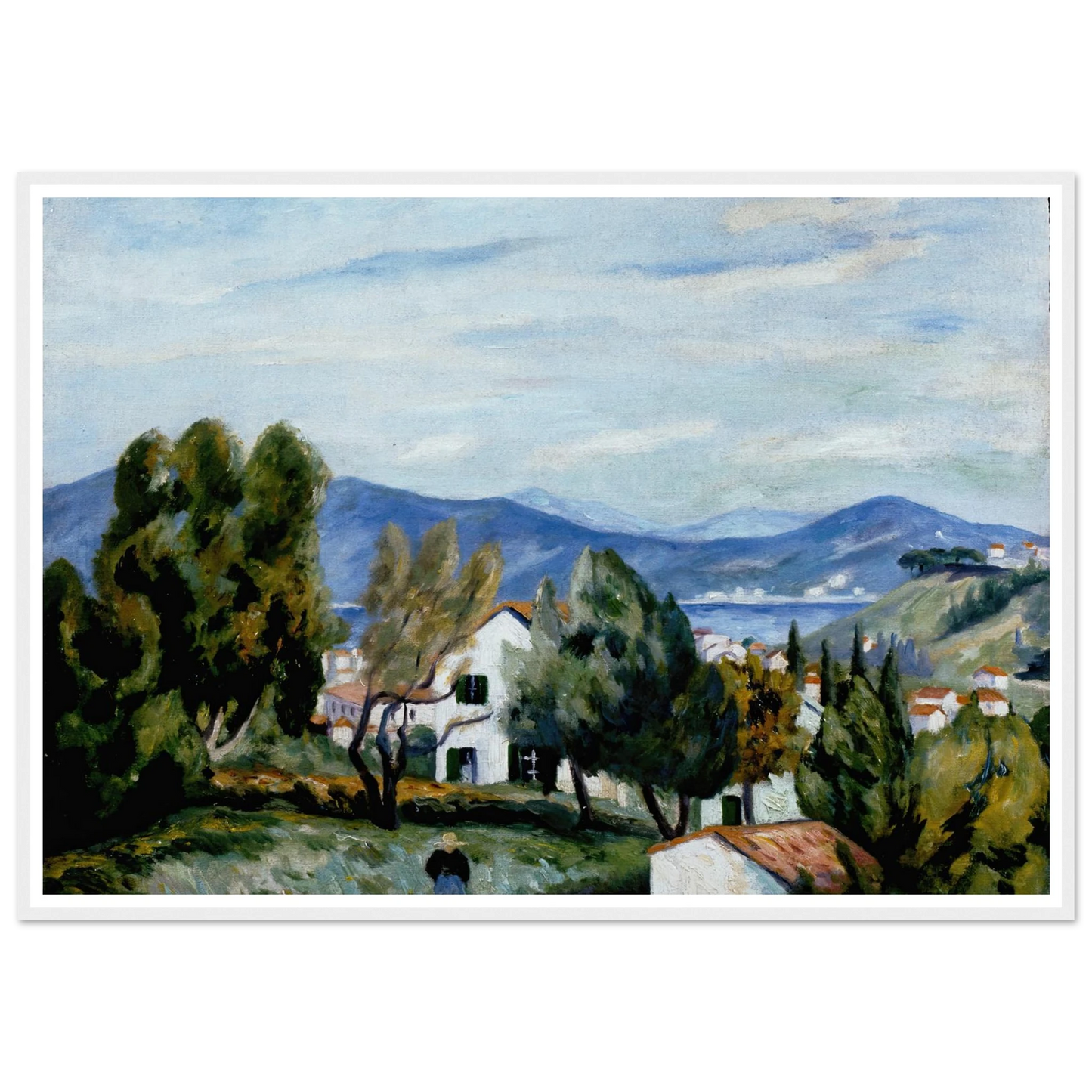 Saint Tropez vu de la Maison de Vildrac Art Print | Henri Manguin - Framed Poster - 30x40 cm / 12x16″ - Black frame