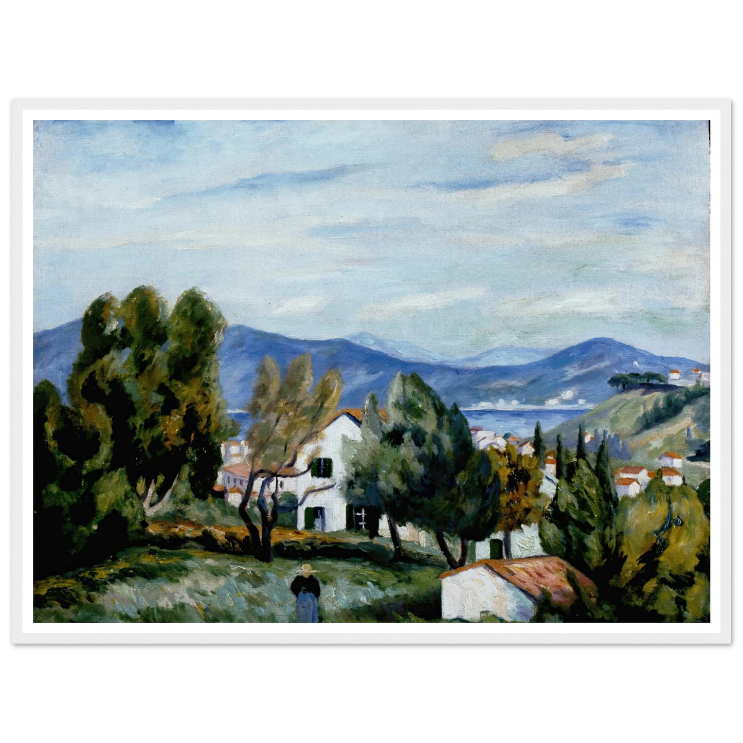 Saint Tropez vu de la Maison de Vildrac Art Print | Henri Manguin - Framed Poster - 30x40 cm / 12x16″ - Black frame