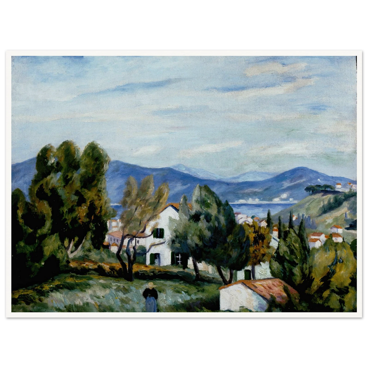 Saint Tropez vu de la Maison de Vildrac Art Print | Henri Manguin - Framed Poster - 30x40 cm / 12x16″ - Black frame
