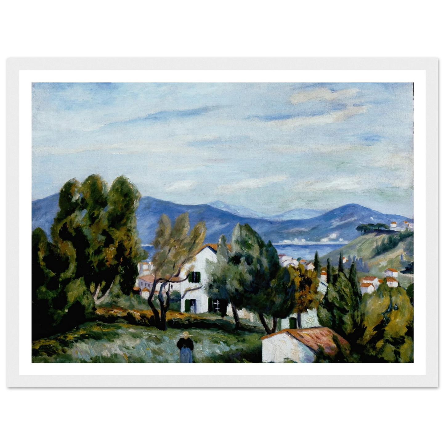Saint Tropez vu de la Maison de Vildrac Art Print | Henri Manguin - Framed Poster - 30x40 cm / 12x16″ - Black frame