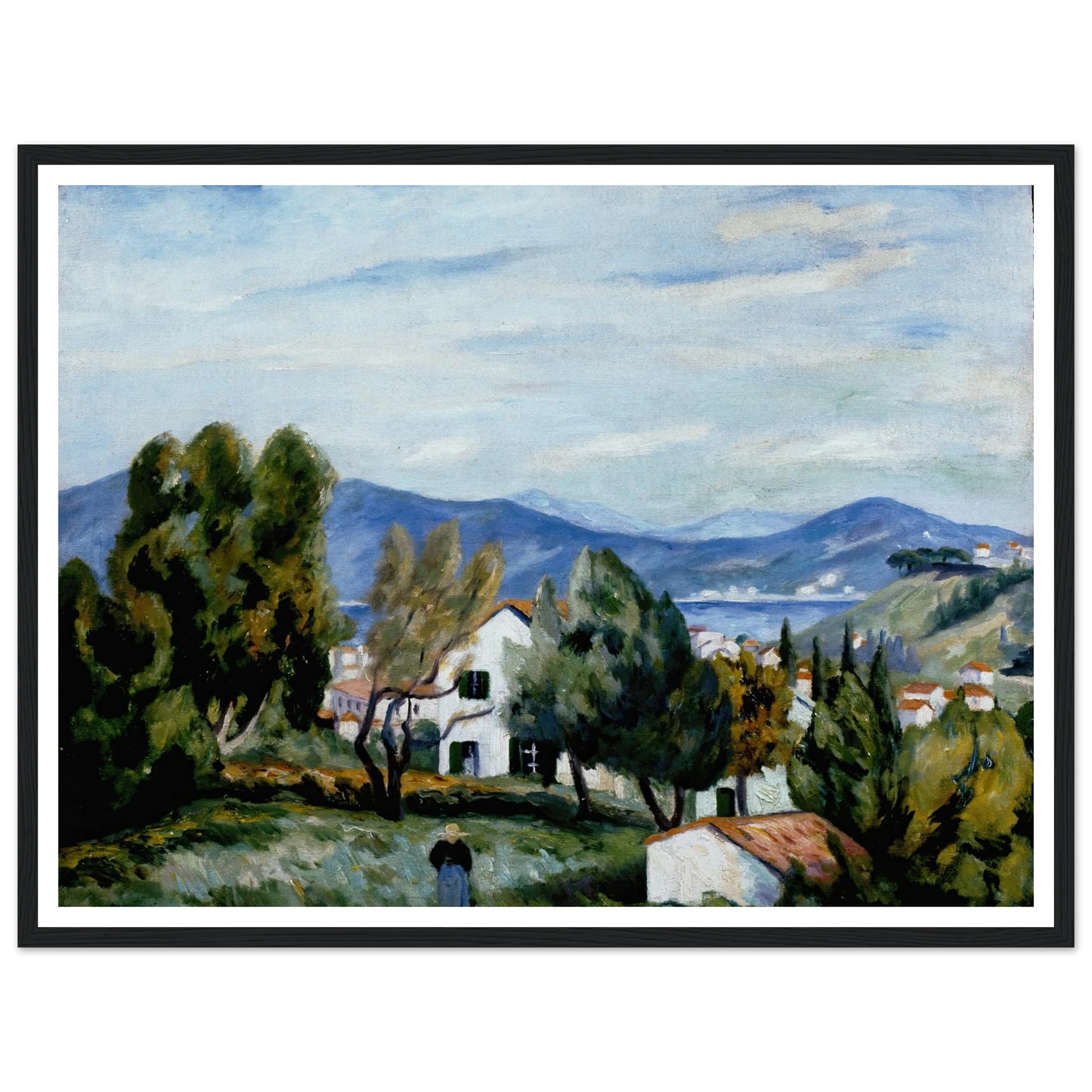 Saint Tropez vu de la Maison de Vildrac Art Print | Henri Manguin - Framed Poster - 30x40 cm / 12x16″ - Black frame