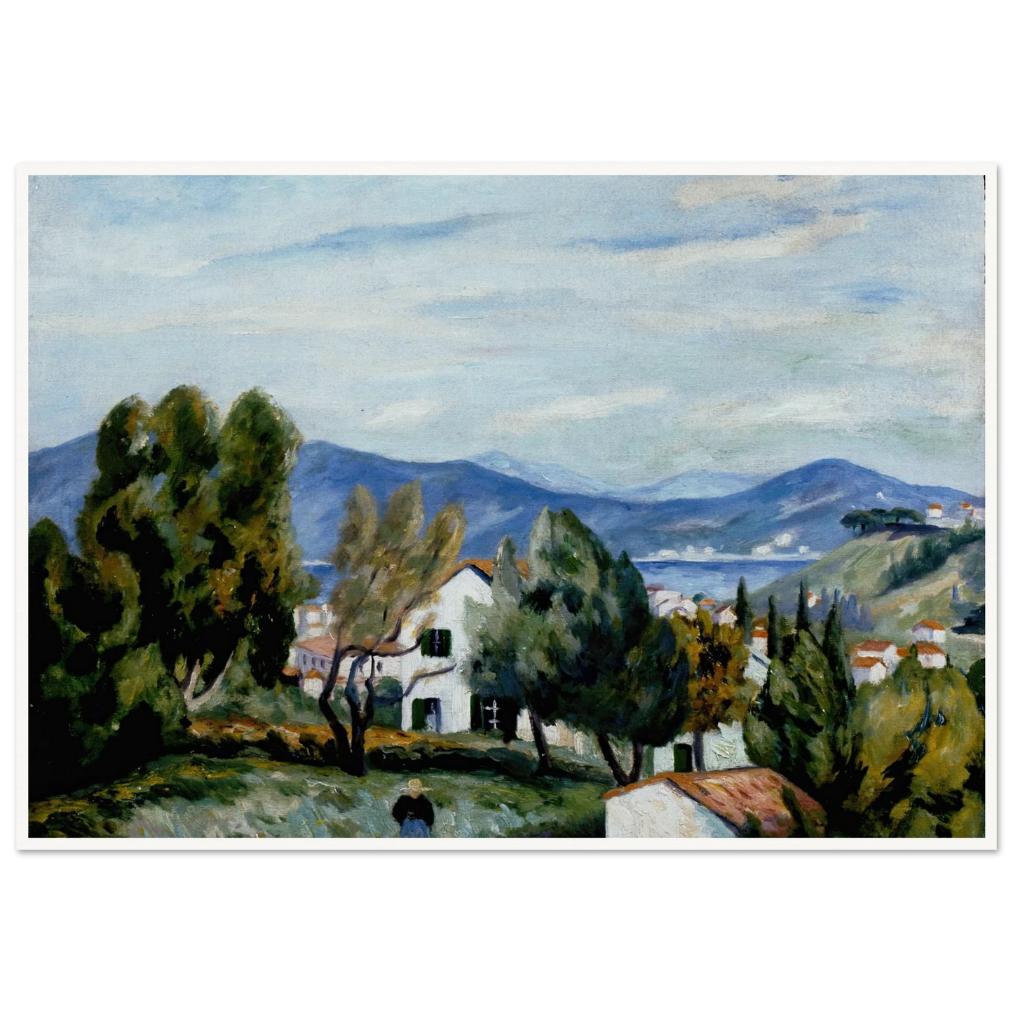 Saint Tropez vu de la Maison de Vildrac Art Print | Henri Manguin - Framed Poster - 30x40 cm / 12x16″ - Black frame