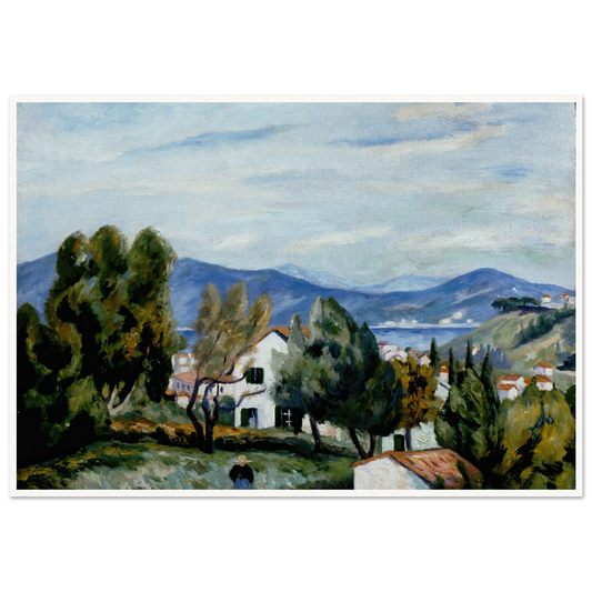 Saint Tropez vu de la Maison de Vildrac Art Print | Henri Manguin - Framed Poster - 30x40 cm / 12x16″ - Black frame